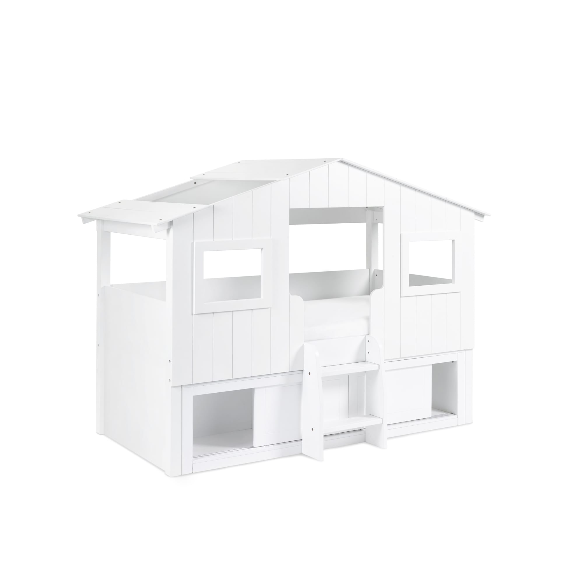 Acorn Treehouse Midsleeper & Storage Unit - White