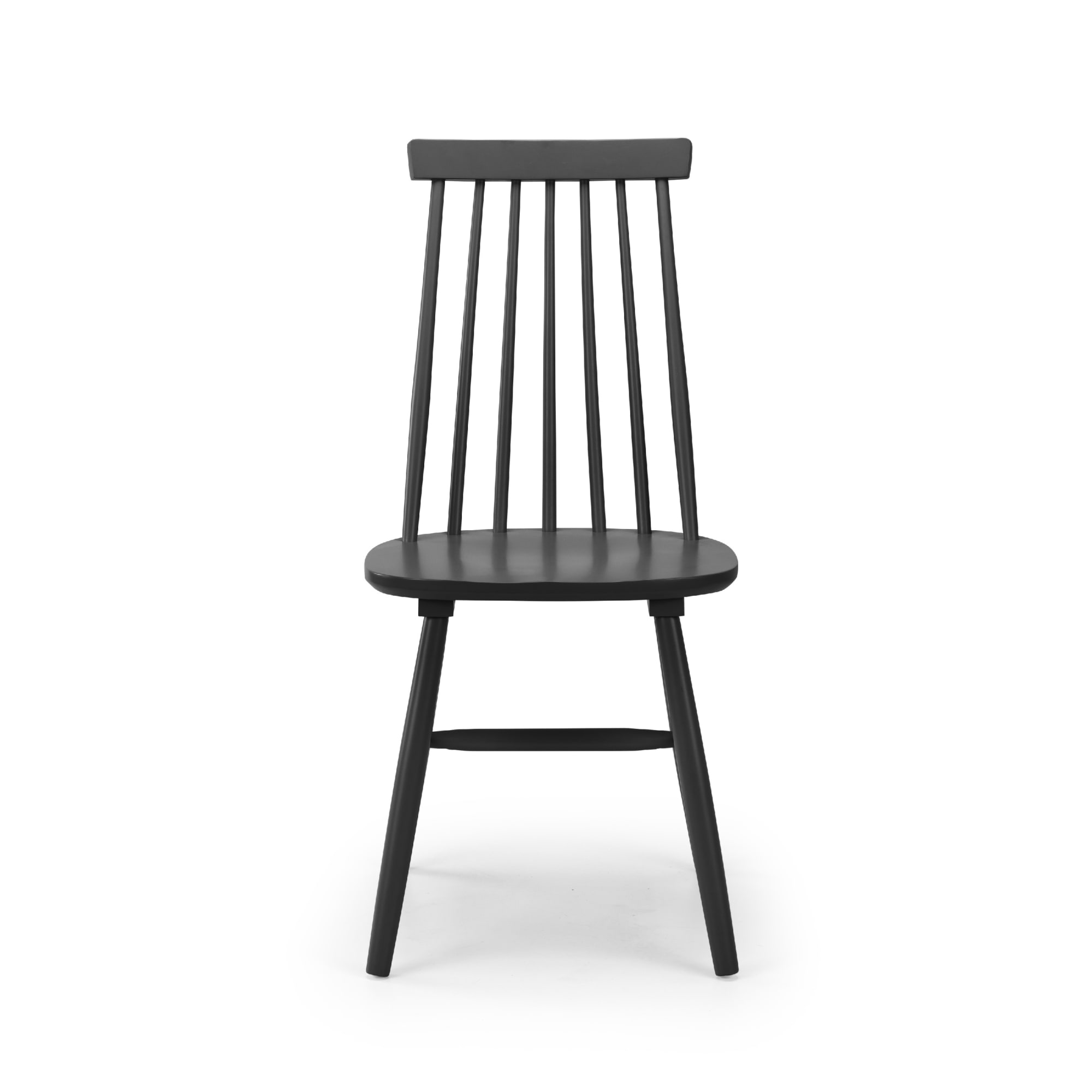 Set Of 2 Alassio Spindle Back Dining Chairs - Black