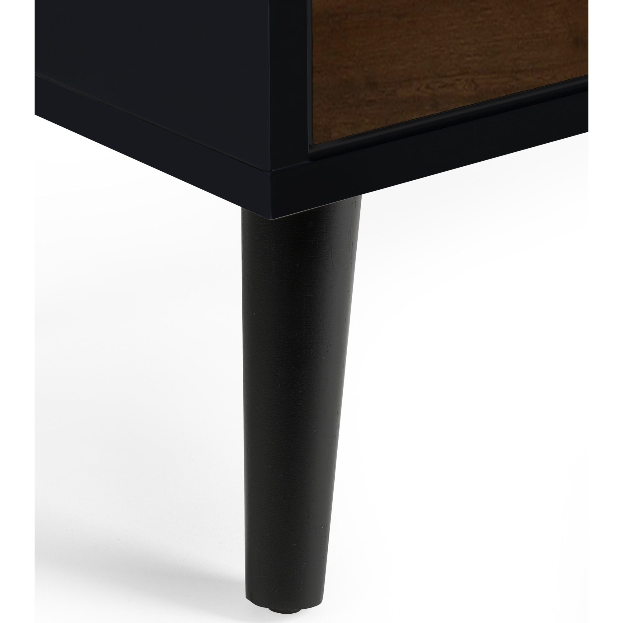 Alba 2 Drawer Bedside - Walnut/Black