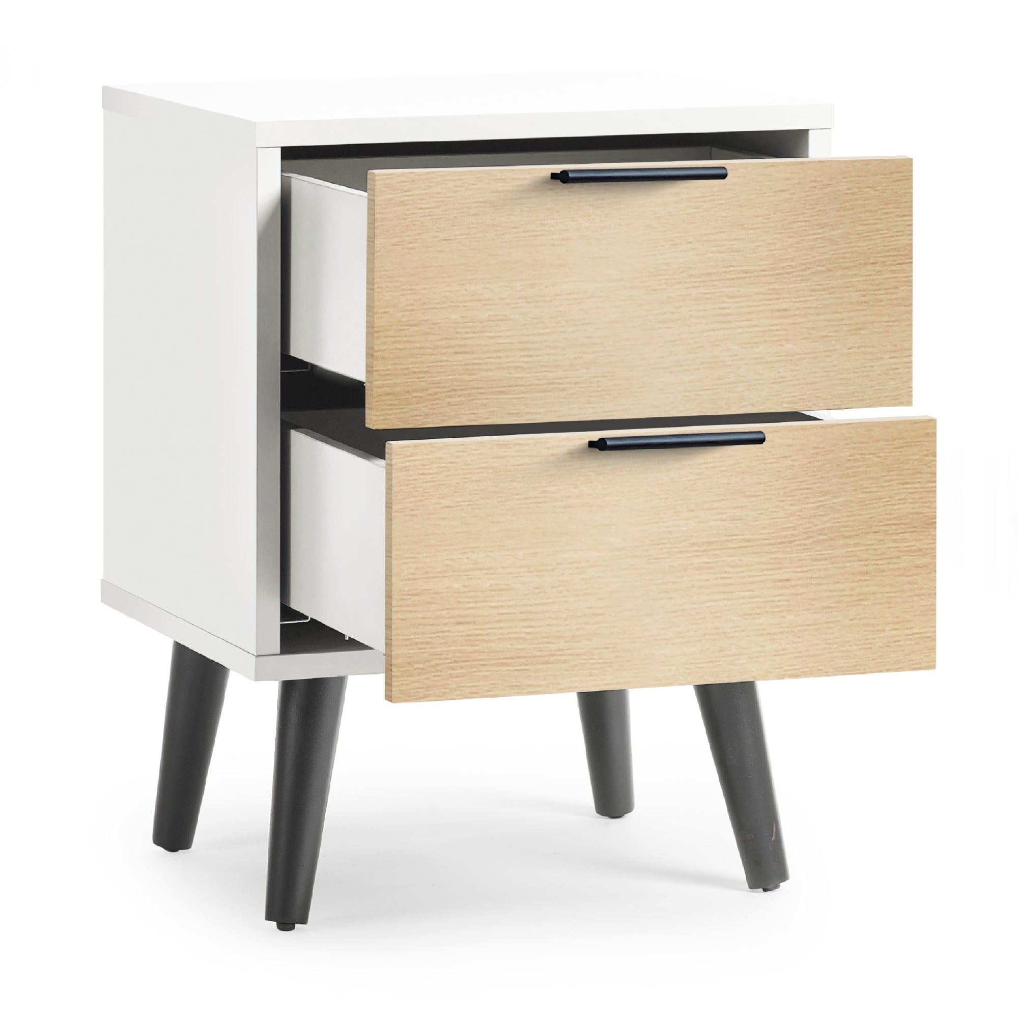 Alba 2 Drawer Bedside - White/Oak
