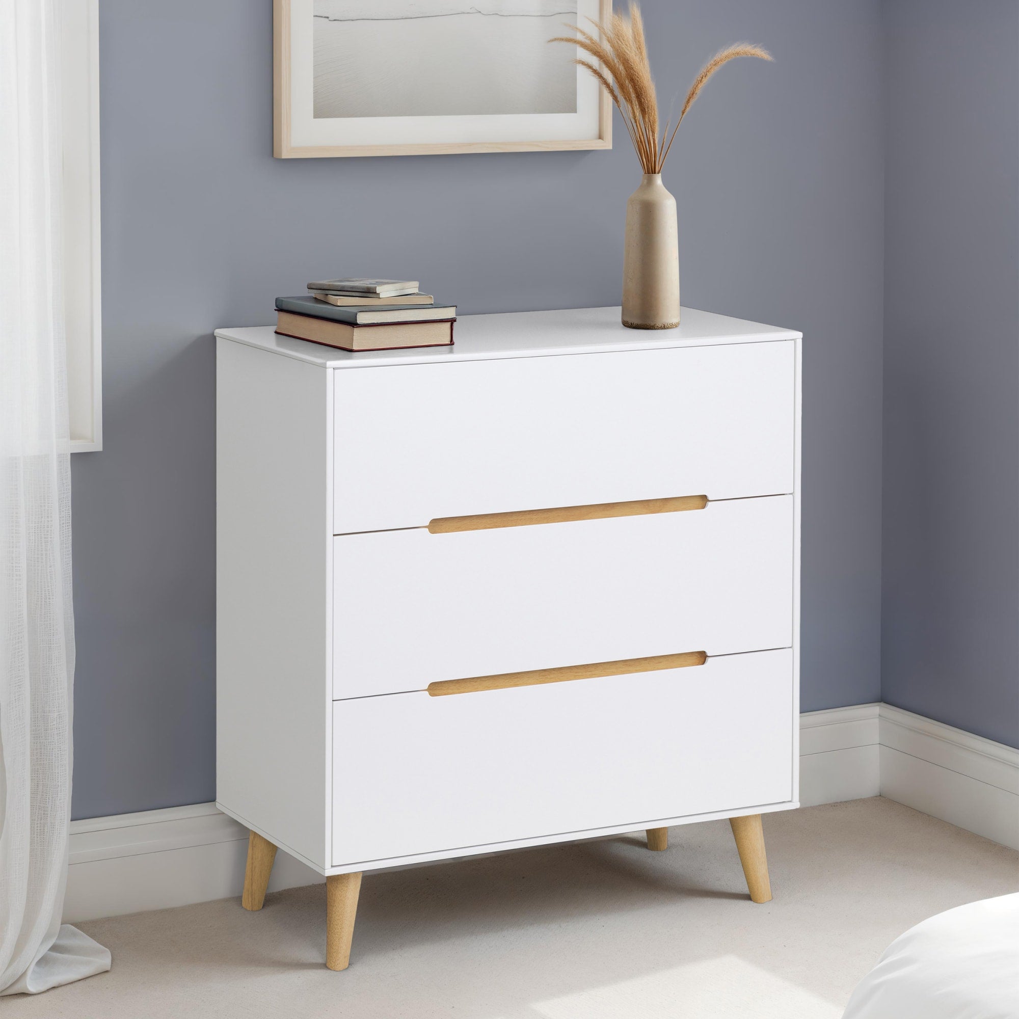 Alicia 3 Drawer Chest - White