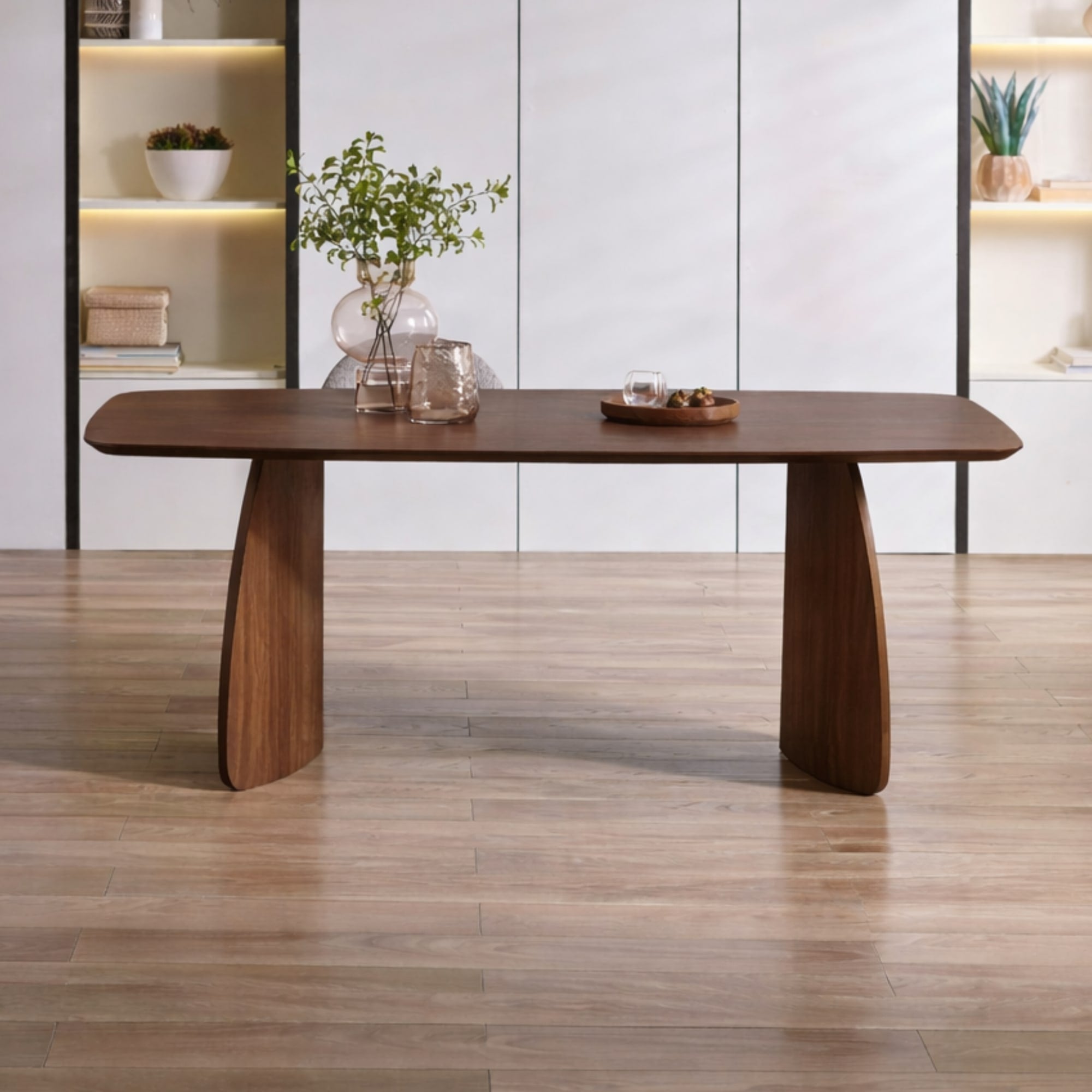 Artemis Curved Leg Walnut Dining Table