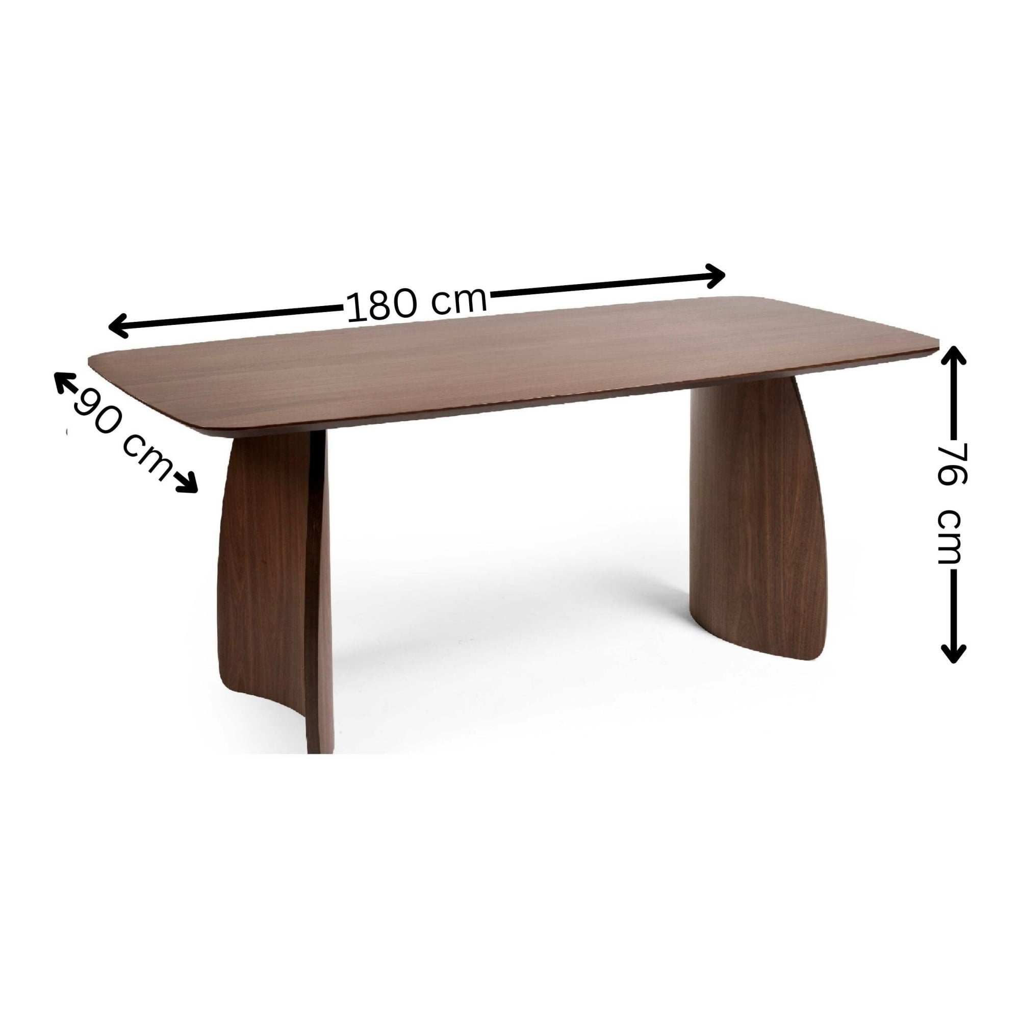 Artemis Curved Leg Walnut Dining Table
