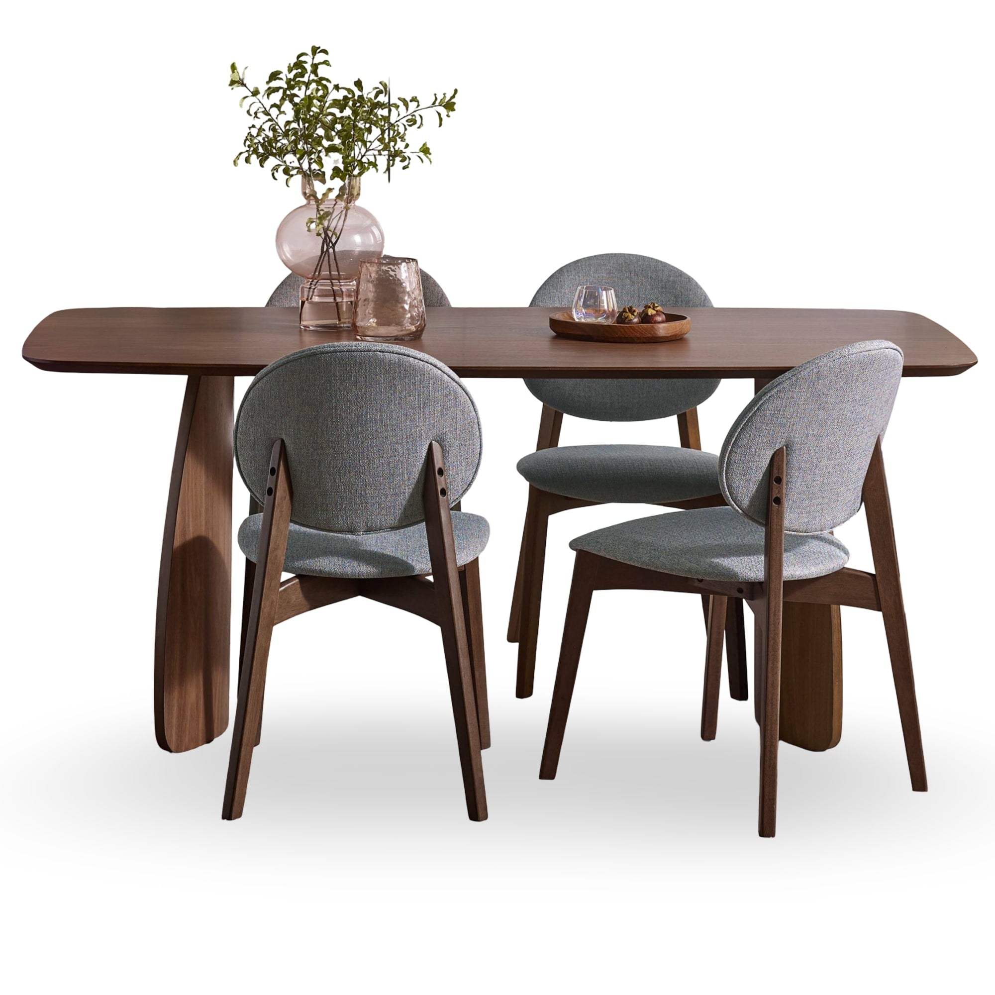 Set of 2 Artemis Walnut and Grey Dining Chairs