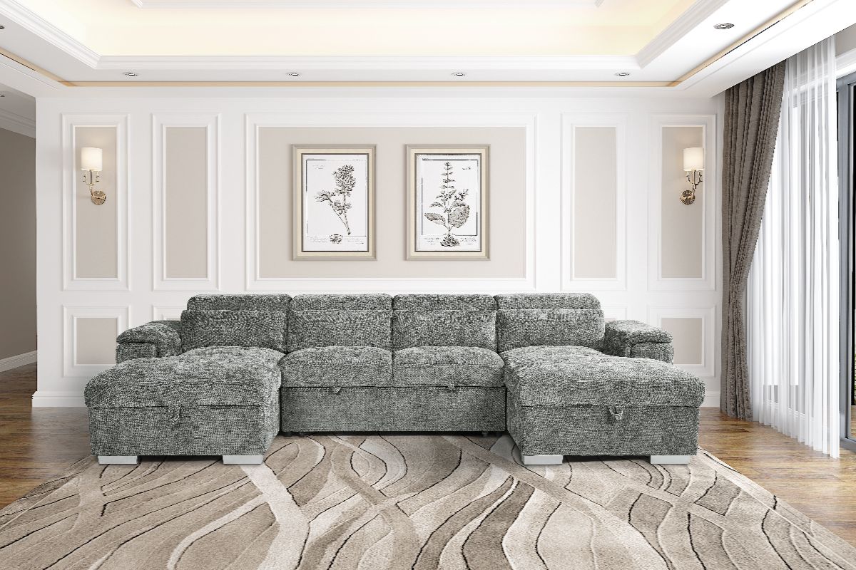 Alaya Sofabed Grey U Shape Corner