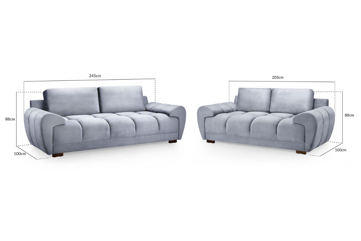 Azzuro Sofa Grey 3+2 Set