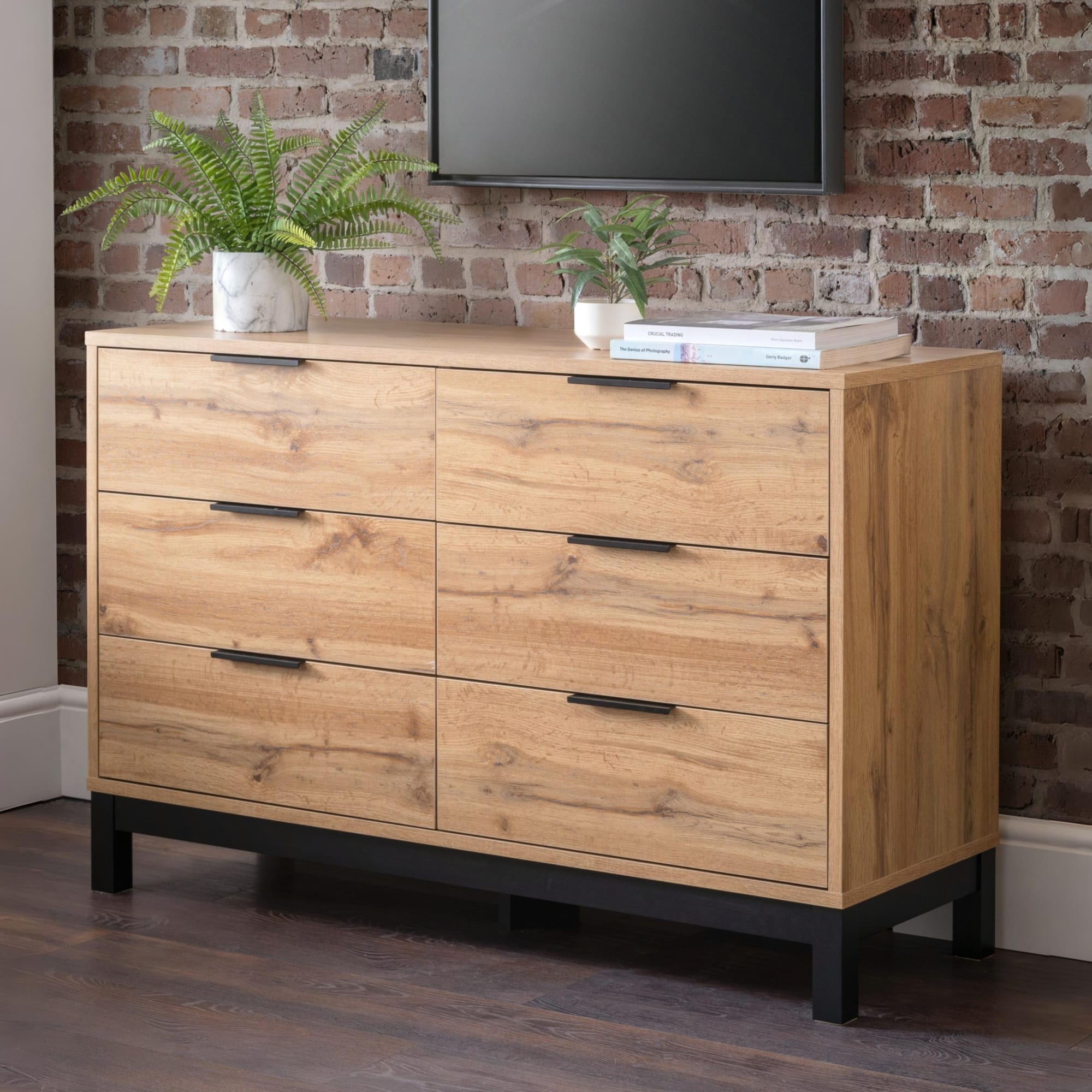Bali 6 Drawer Wide Chest - Light Oak