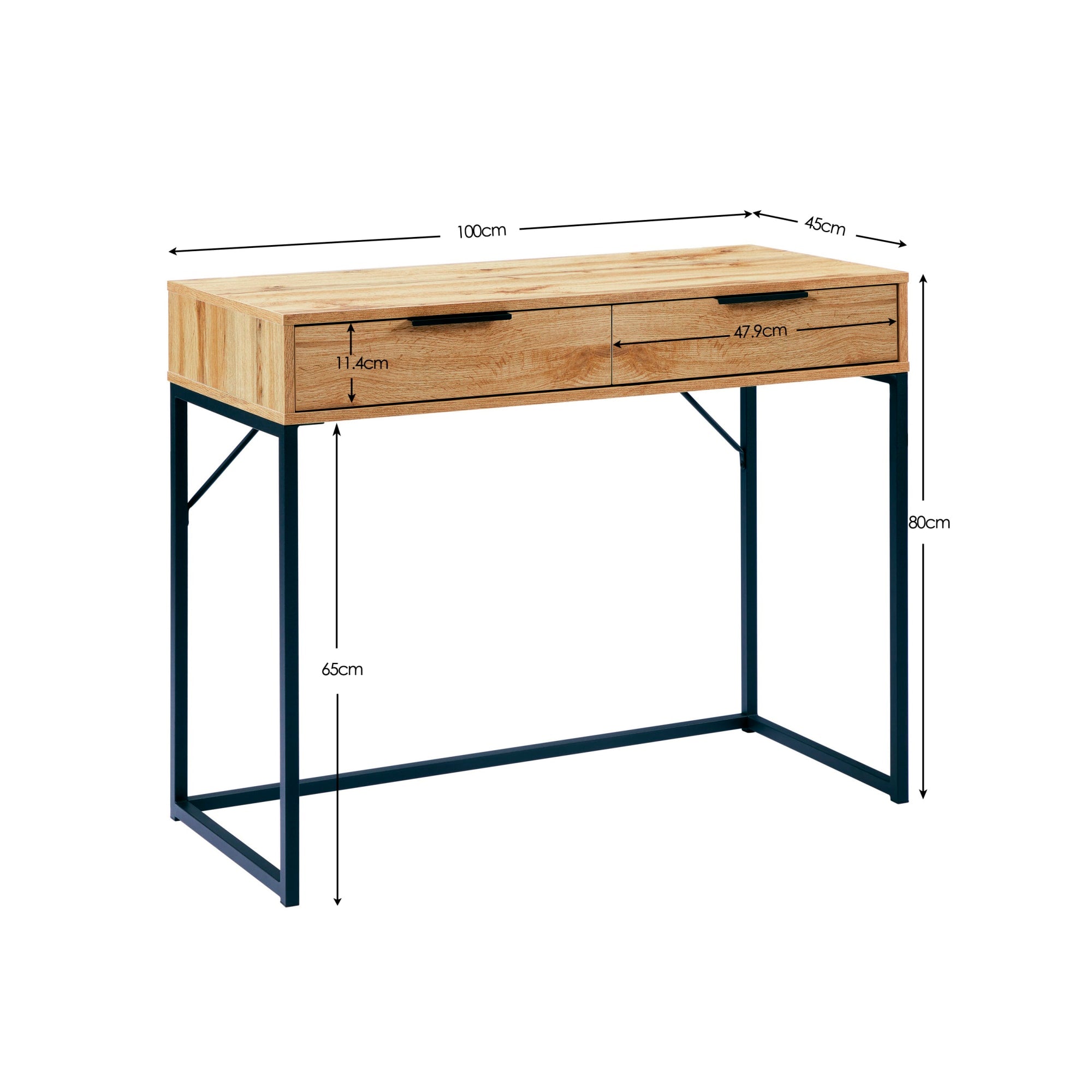 Bali 2 Drawer Dressing Table/Desk - Light Oak