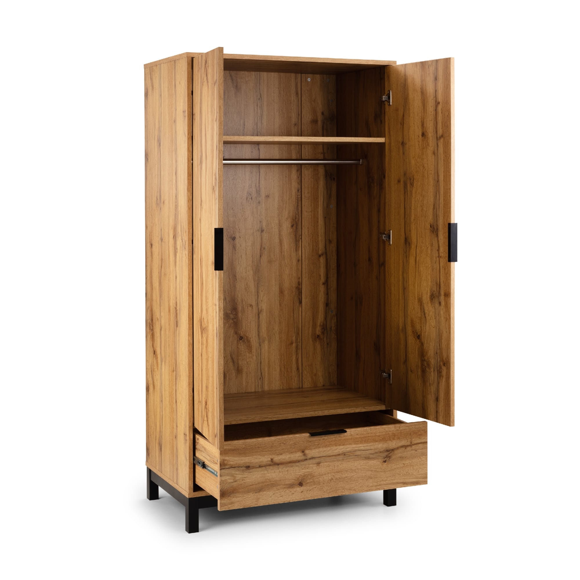 Bali 2 Door 1 Drawer Wardrobe - Light Oak