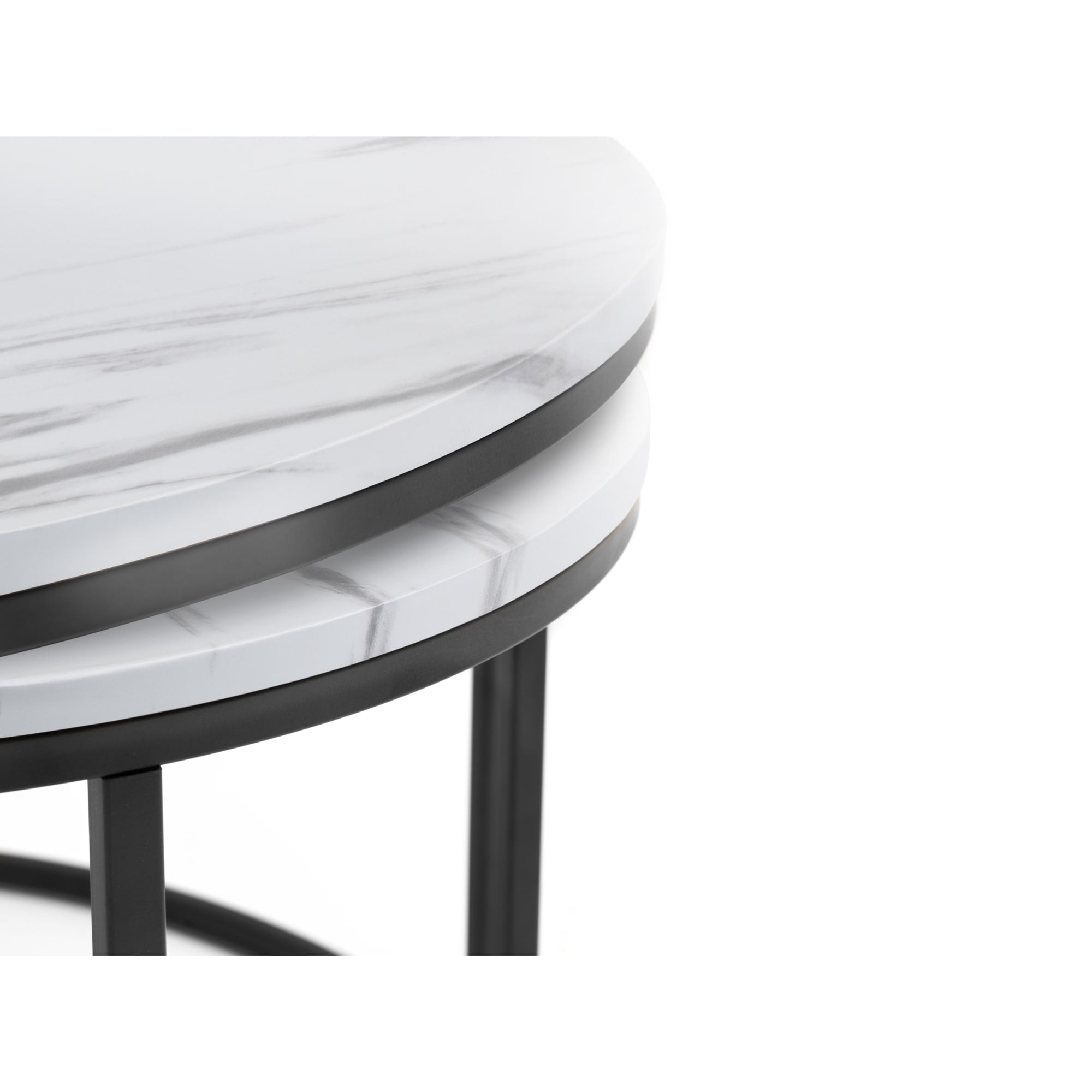 Bellini Round Nesting Coffee Table - White Marble