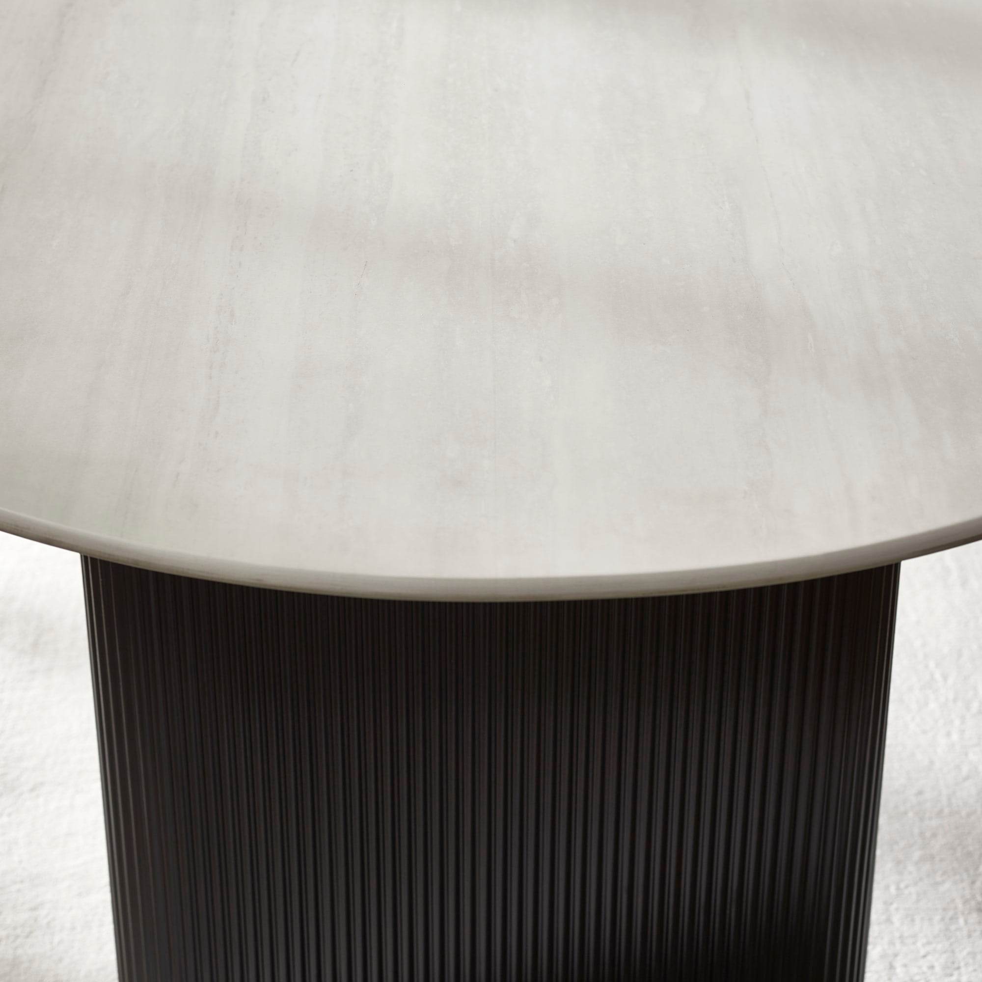 Bolivia 220cm White Stone Effect Oval Dining Table