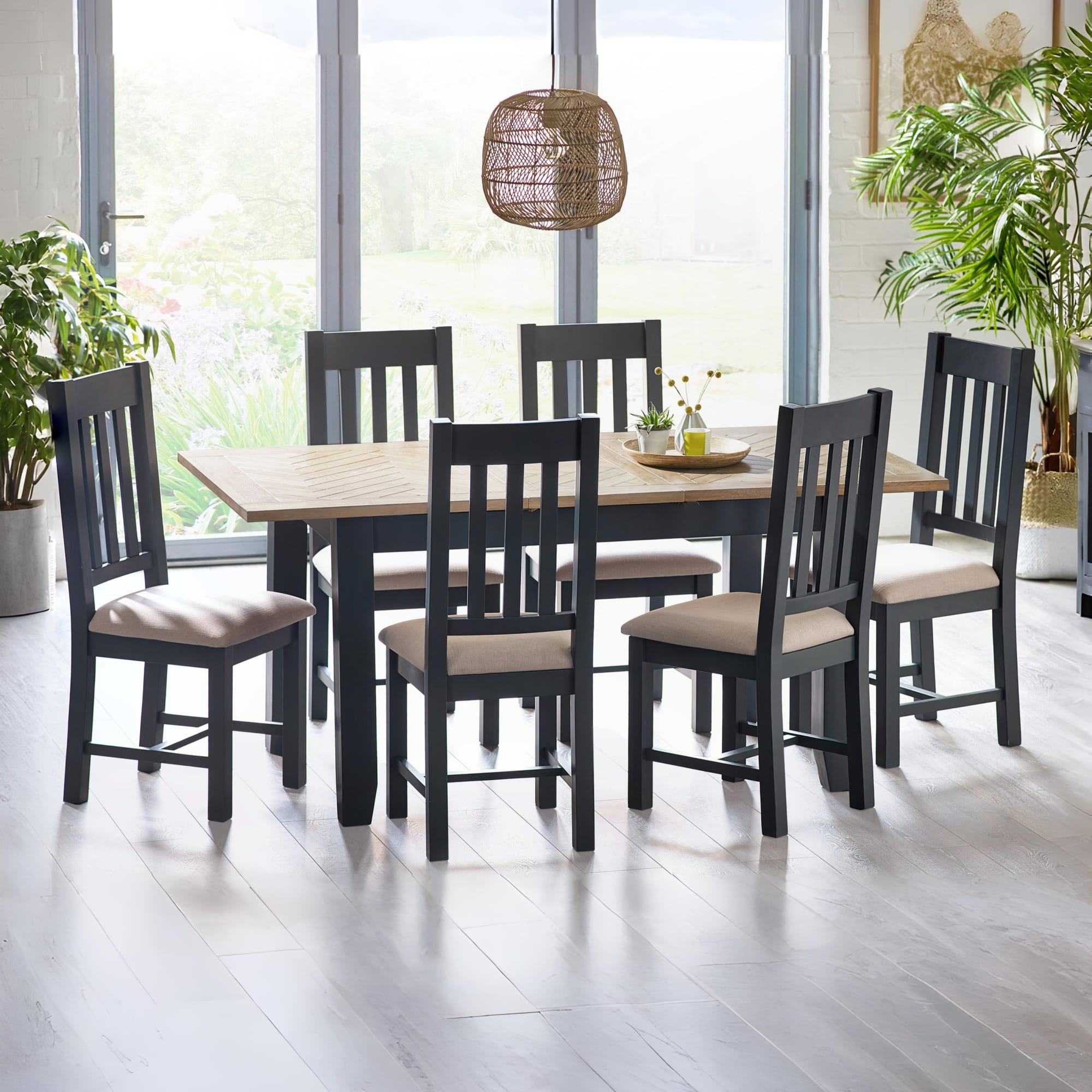 Bordeaux Extending Dining Table Dark Grey