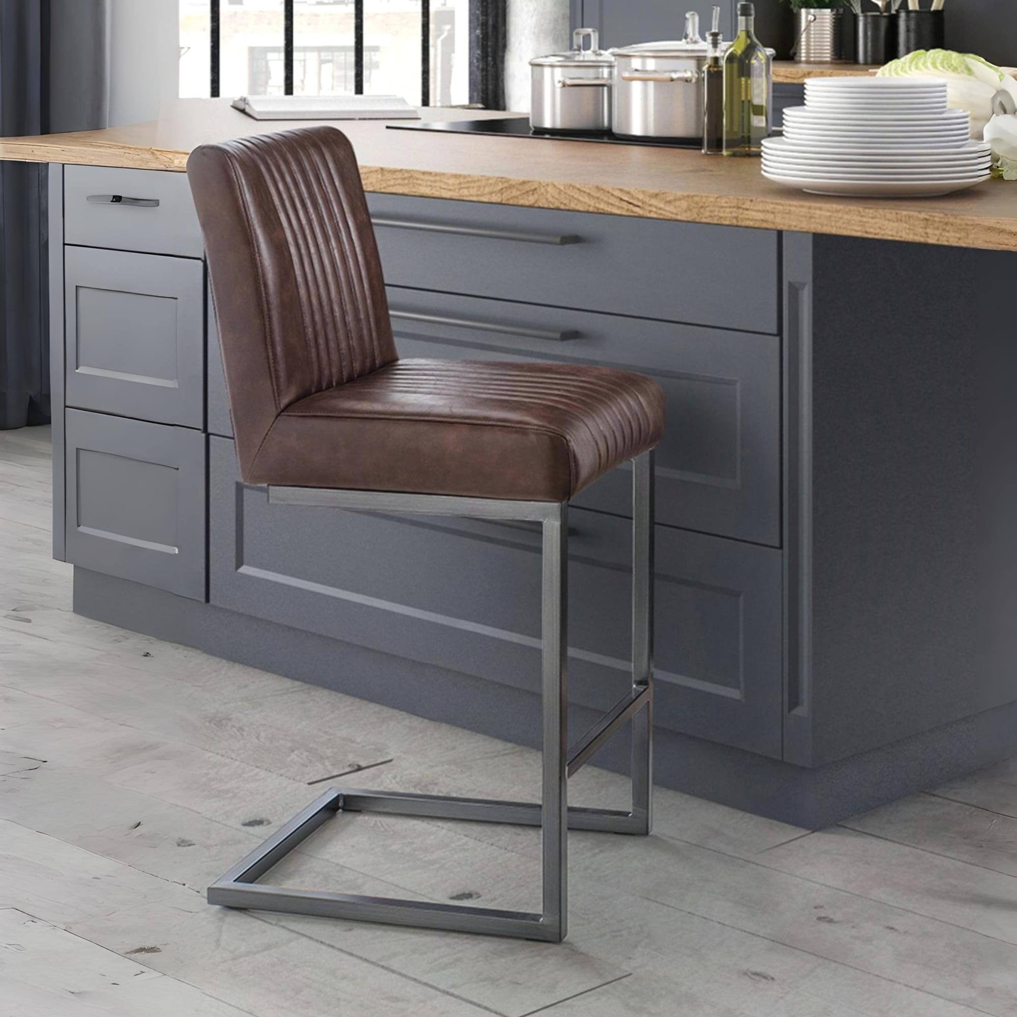 Set Of 2 Brooklyn Barstools - Brown