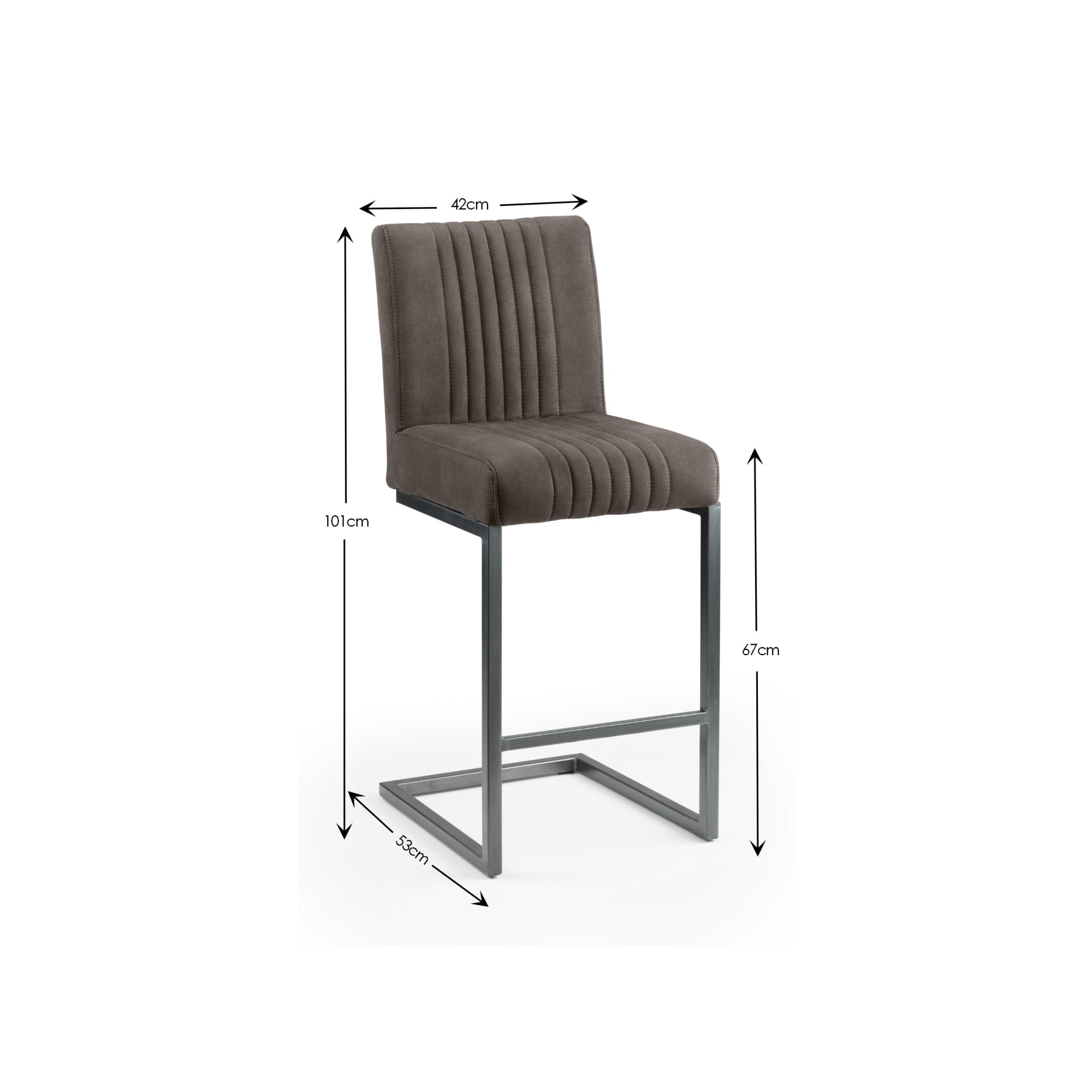 Set Of 2 Brooklyn Barstools - Charcoal Grey