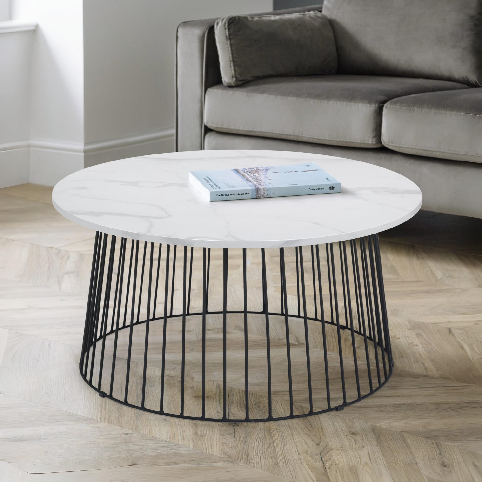 Broadway Round Coffee Table - White Marble