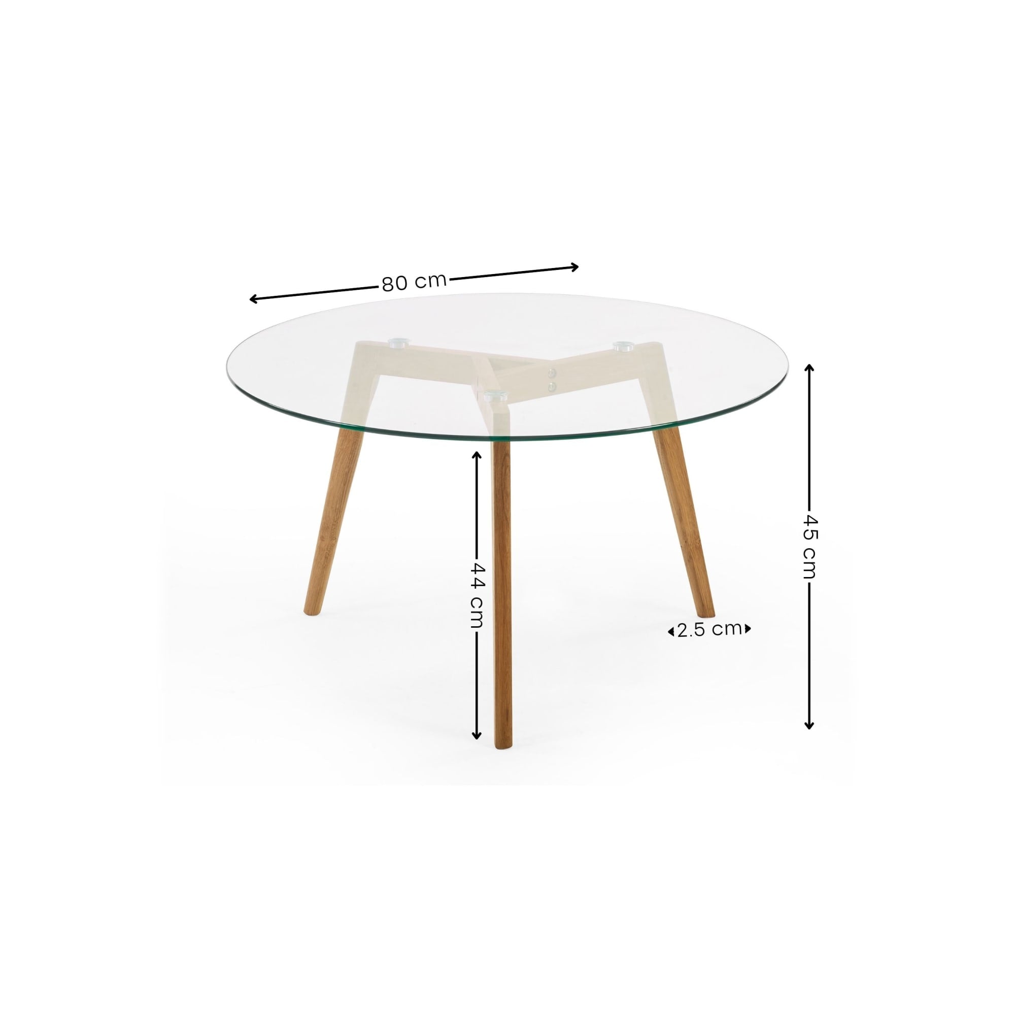 Bryant 80cm Round Glass Coffee Table