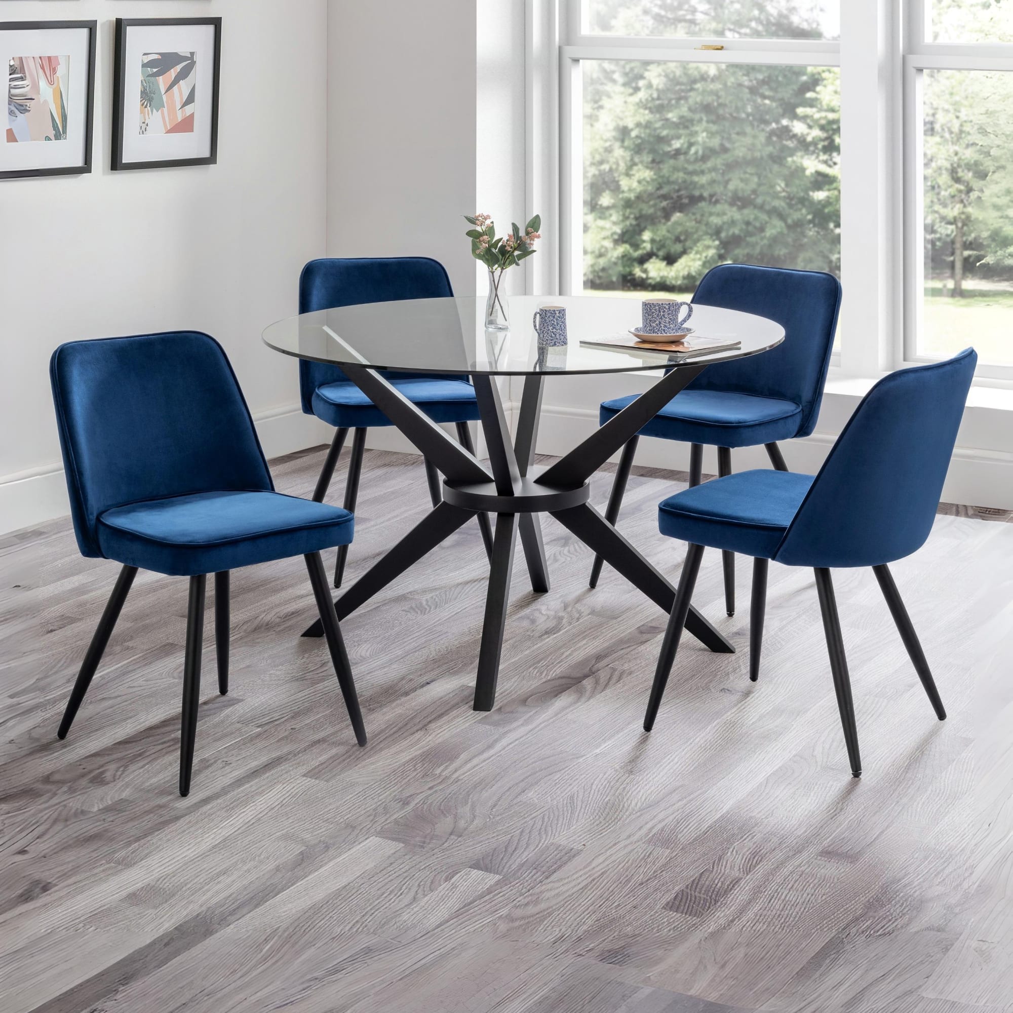 Set Of 2 Burgess Dining Chairs - Blue