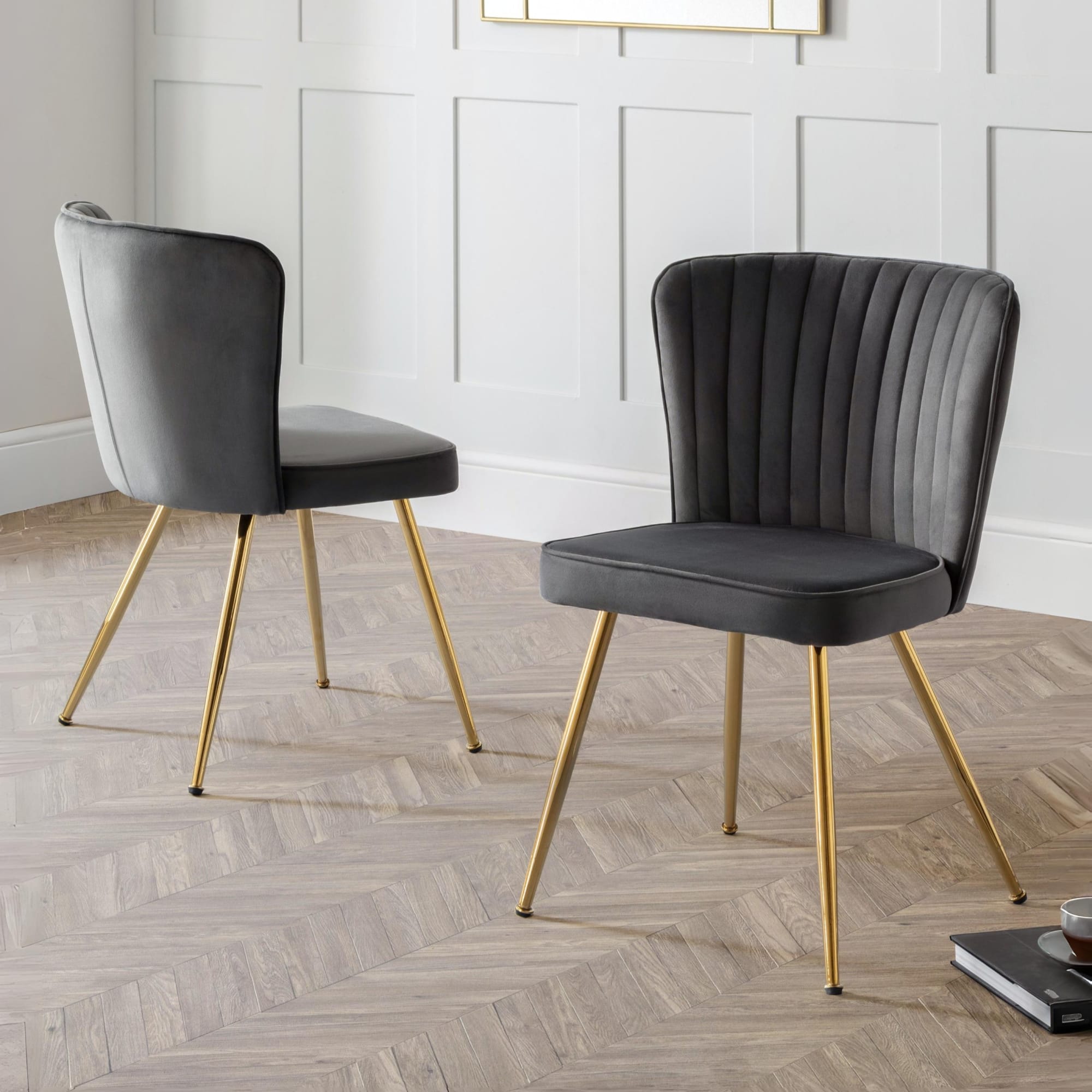 Set Of 2 Cannes Dining Chairs - Grey