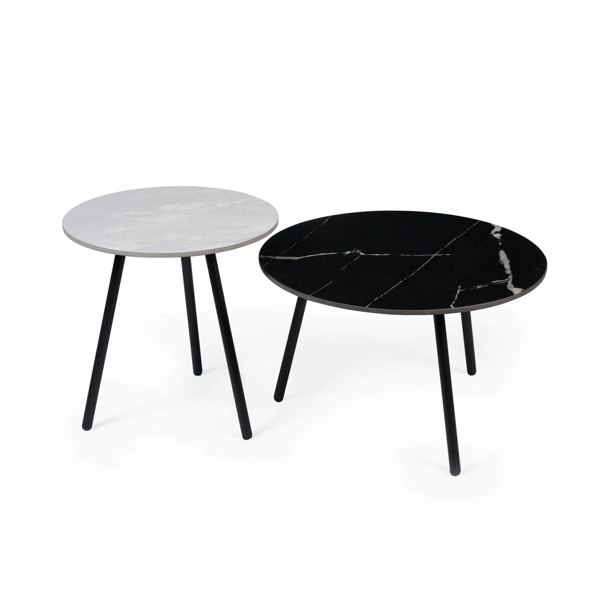 Casper Set of Side Tables Grey and Black