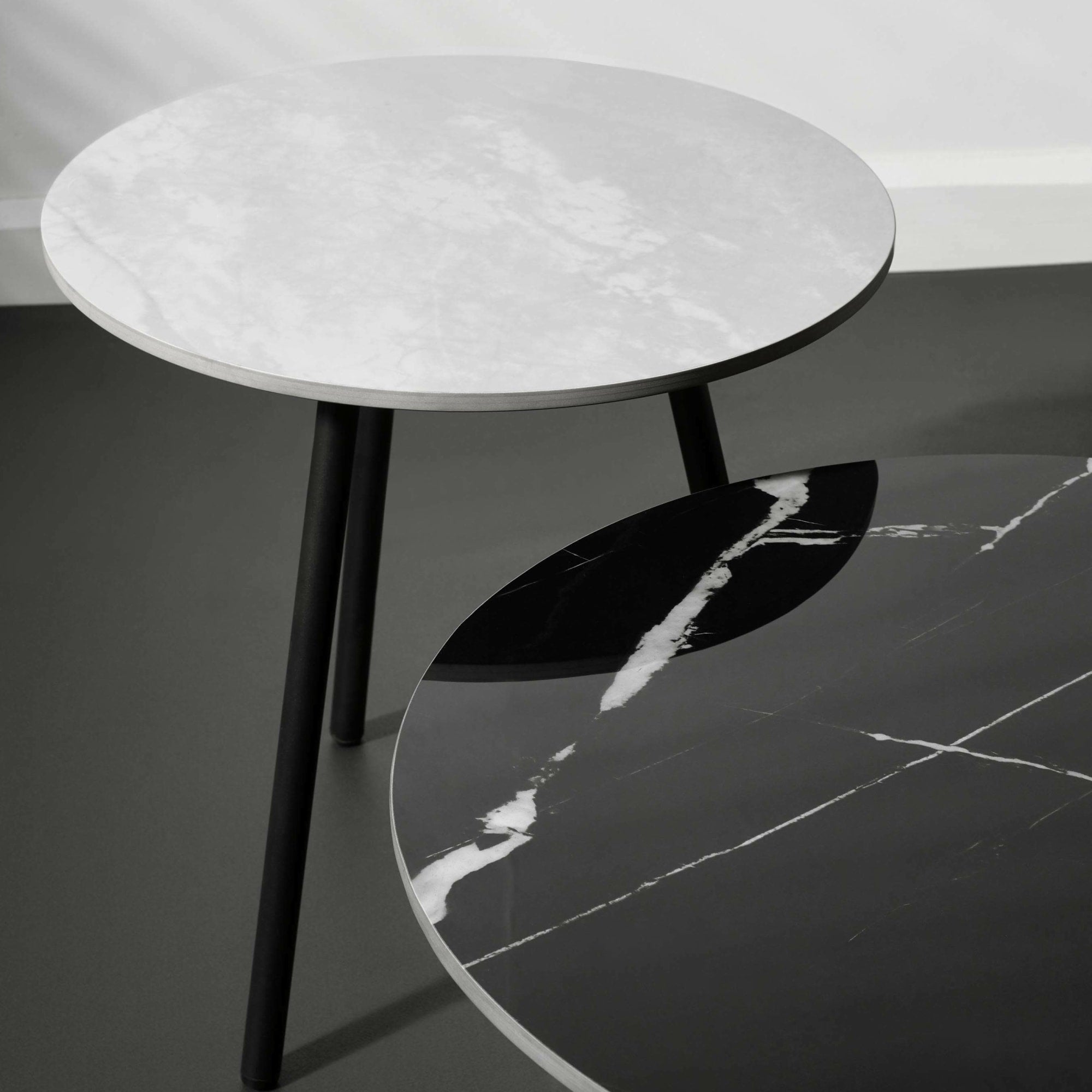 Casper Set of Side Tables Grey and Black