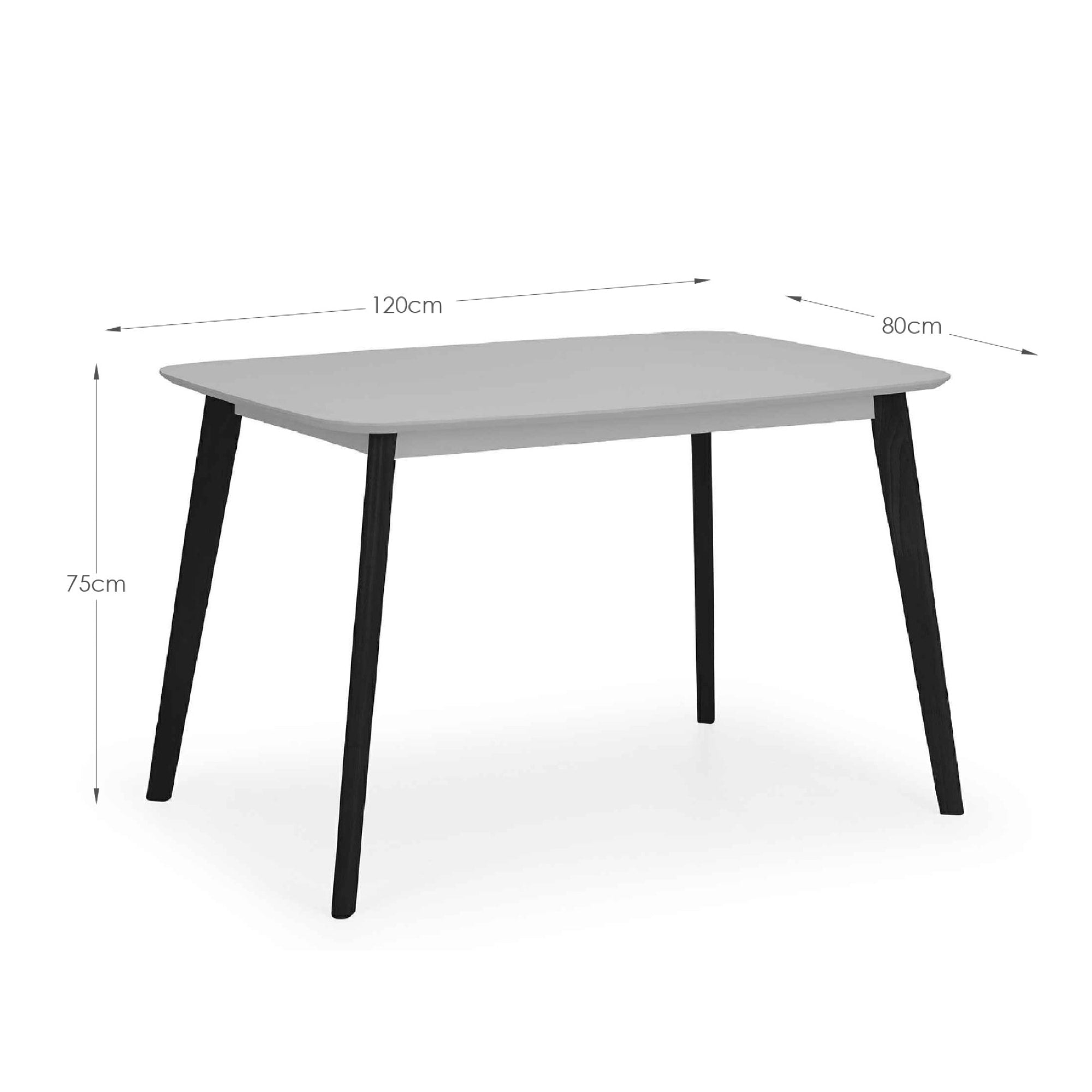 Casa Rectangular Dining Table - Grey/Black