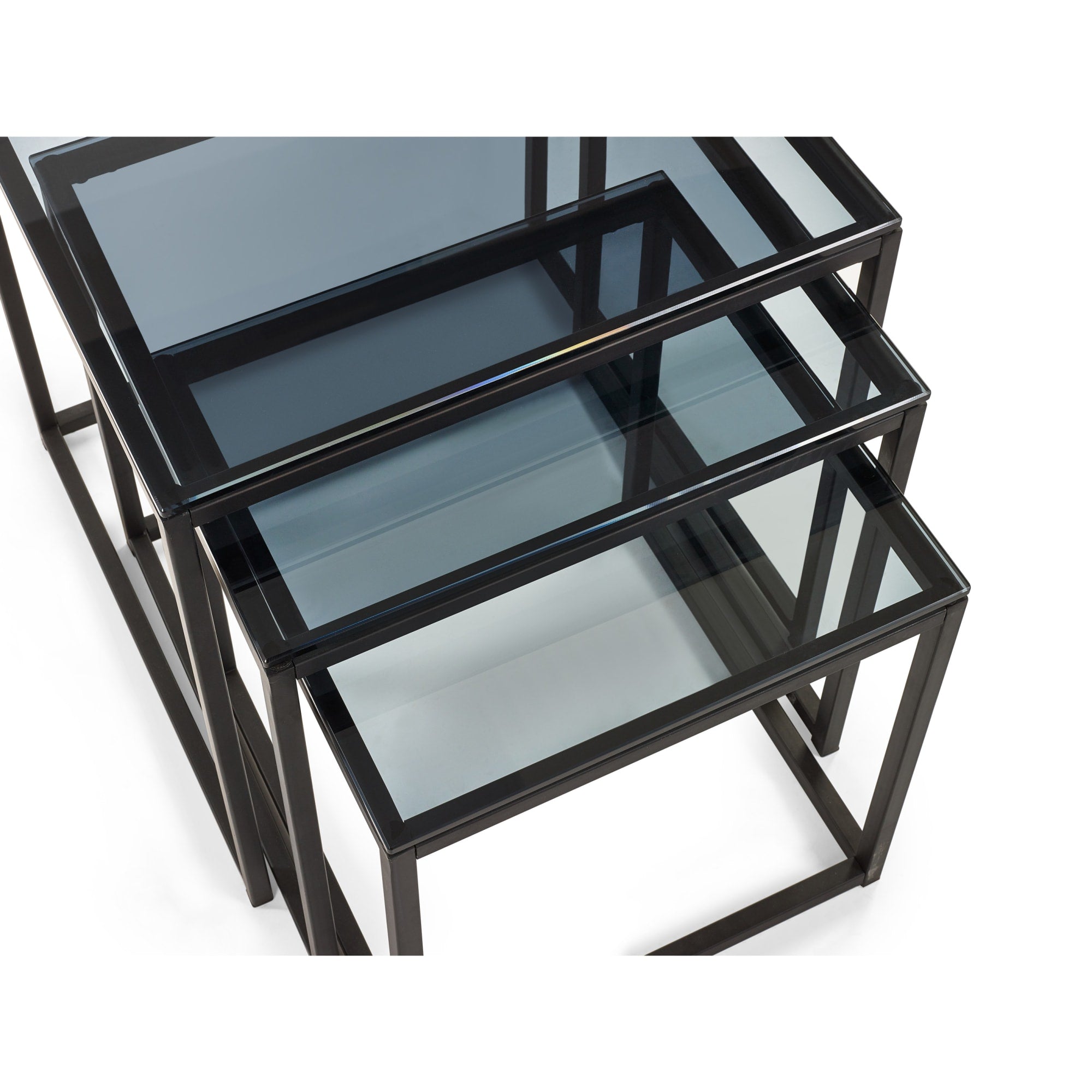 Chicago Nest Of 3 Tables Smoked Glass