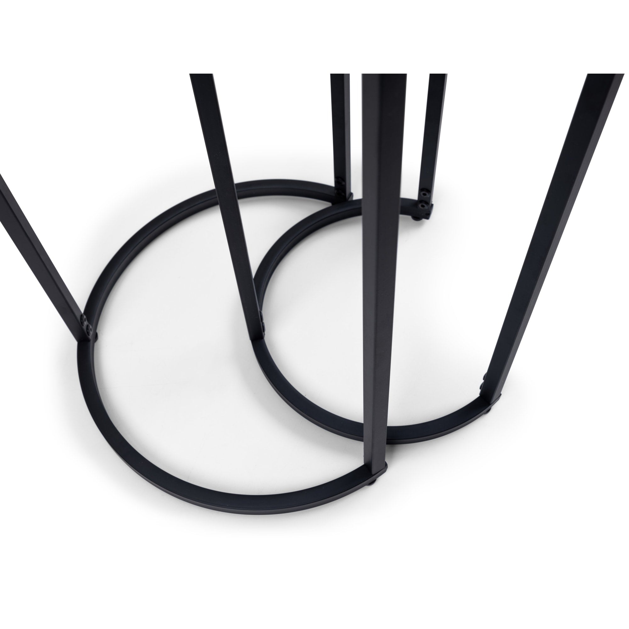 Chicago Round Nesting Side Tables Smoked Glass