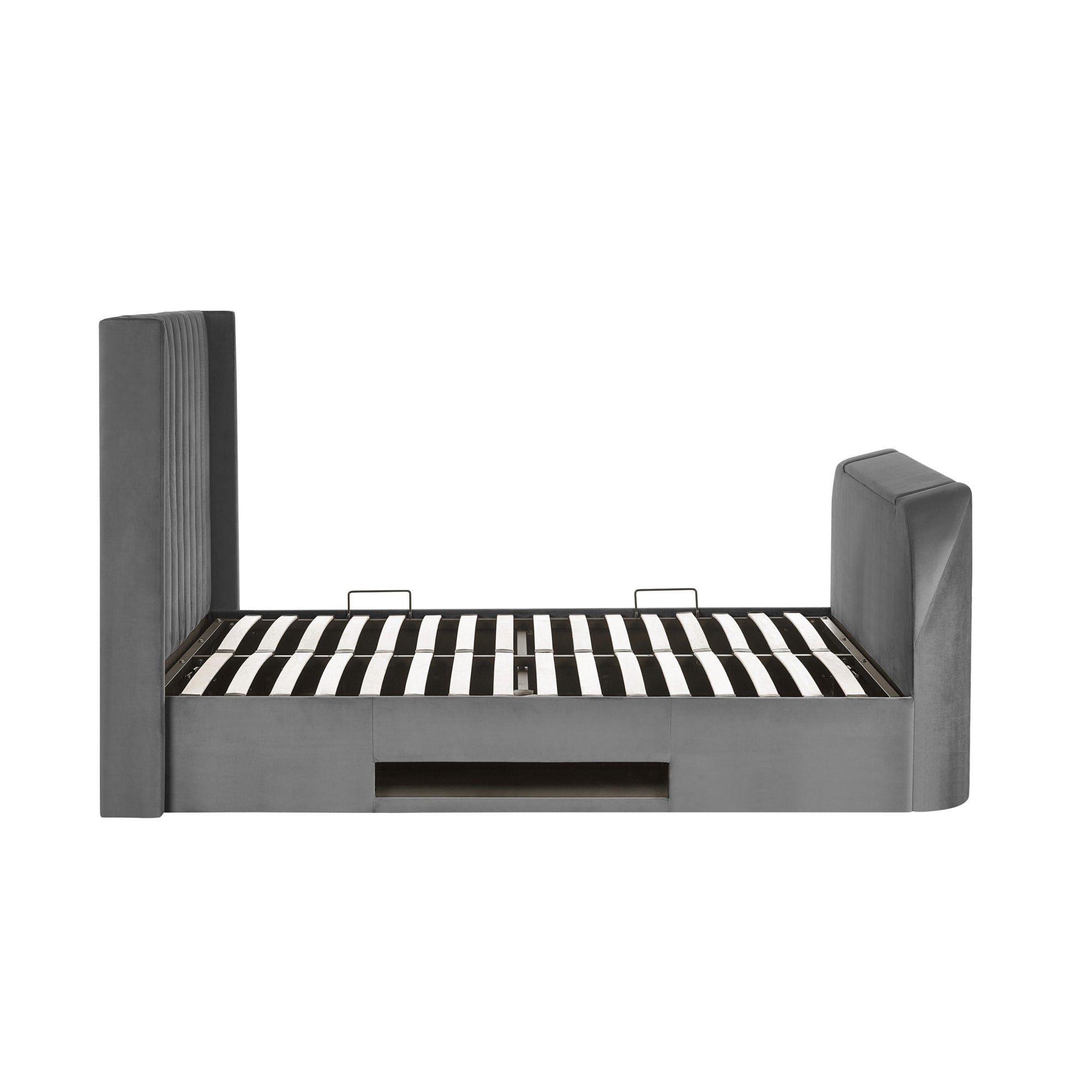 Clara Ottoman Double TV Bed 135cm - Dark Grey