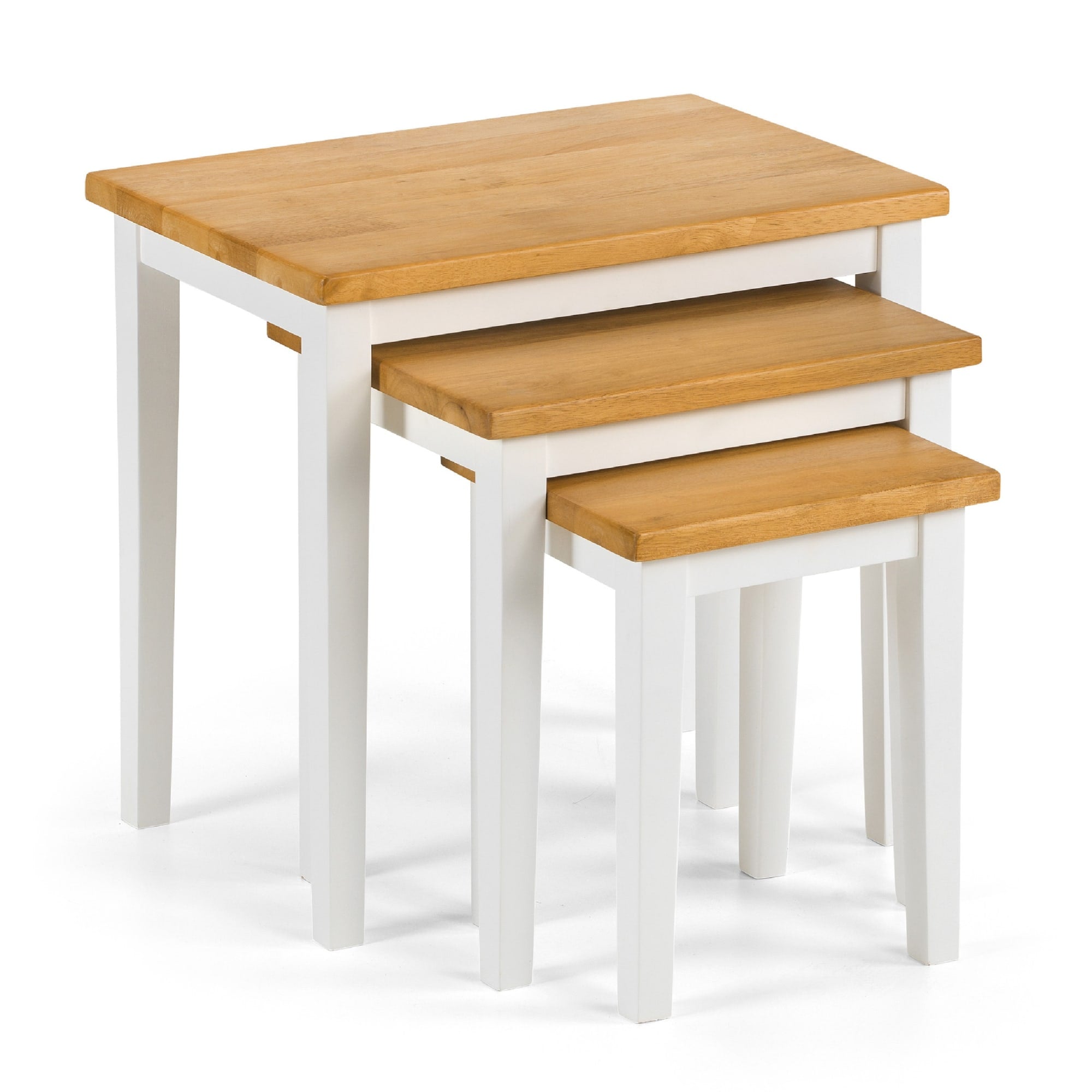 Cleo Nest Of Tables - White / Natural Oak