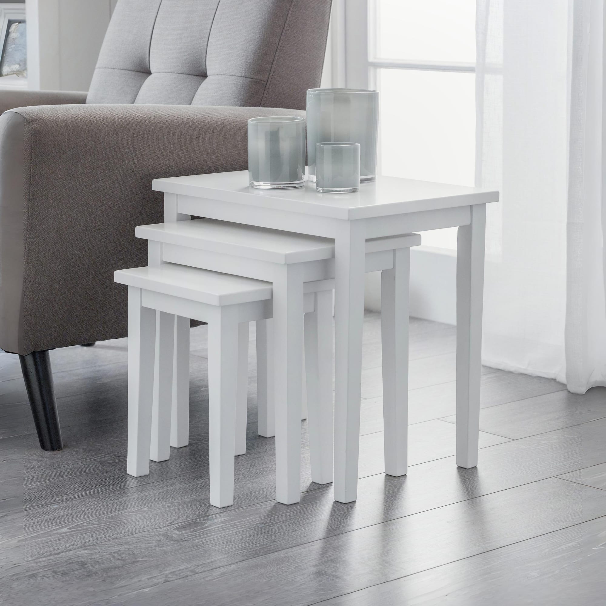 Cleo Nest Of Tables - Pure White Finish