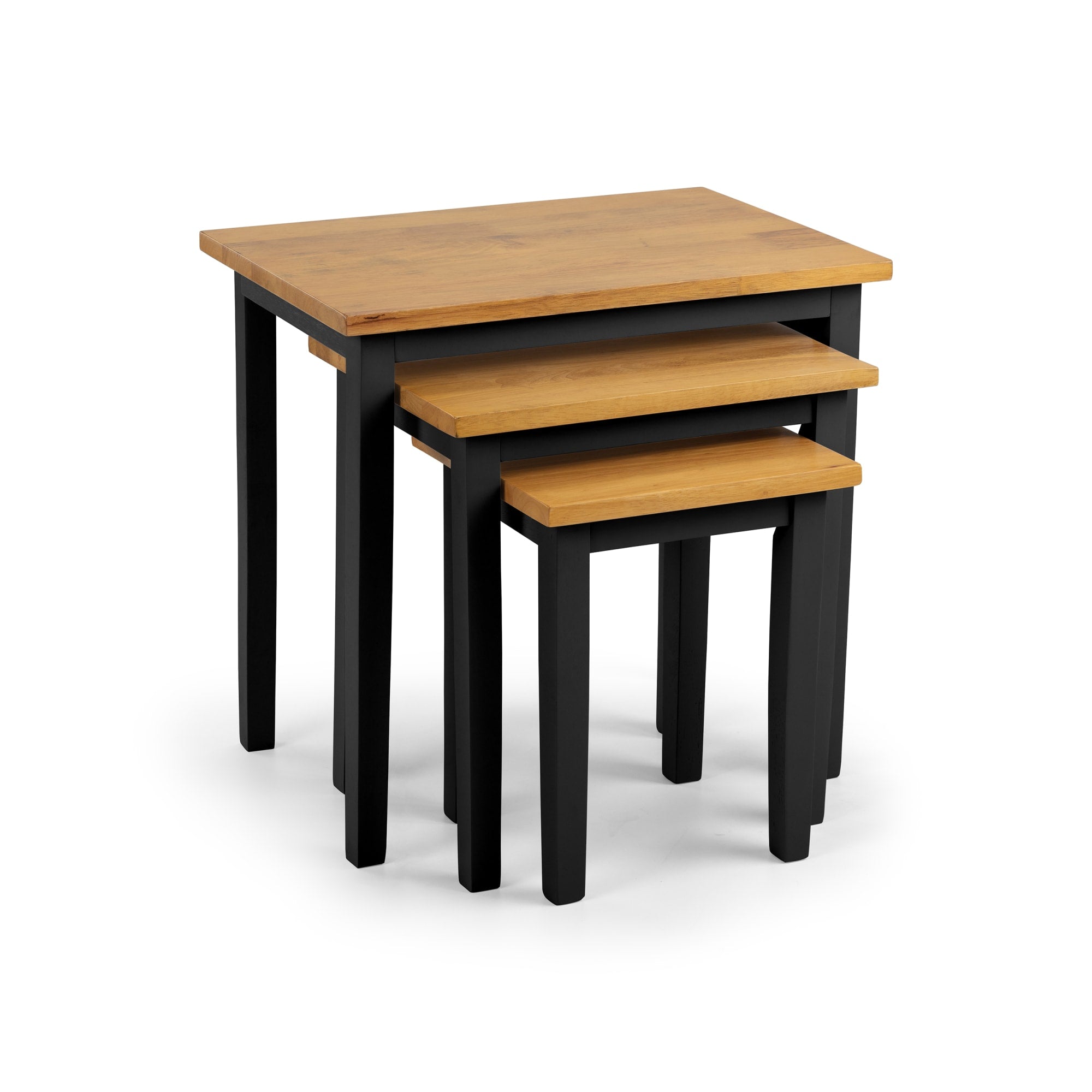 Cleo 2 Tone Black and Oak Nest of Tables