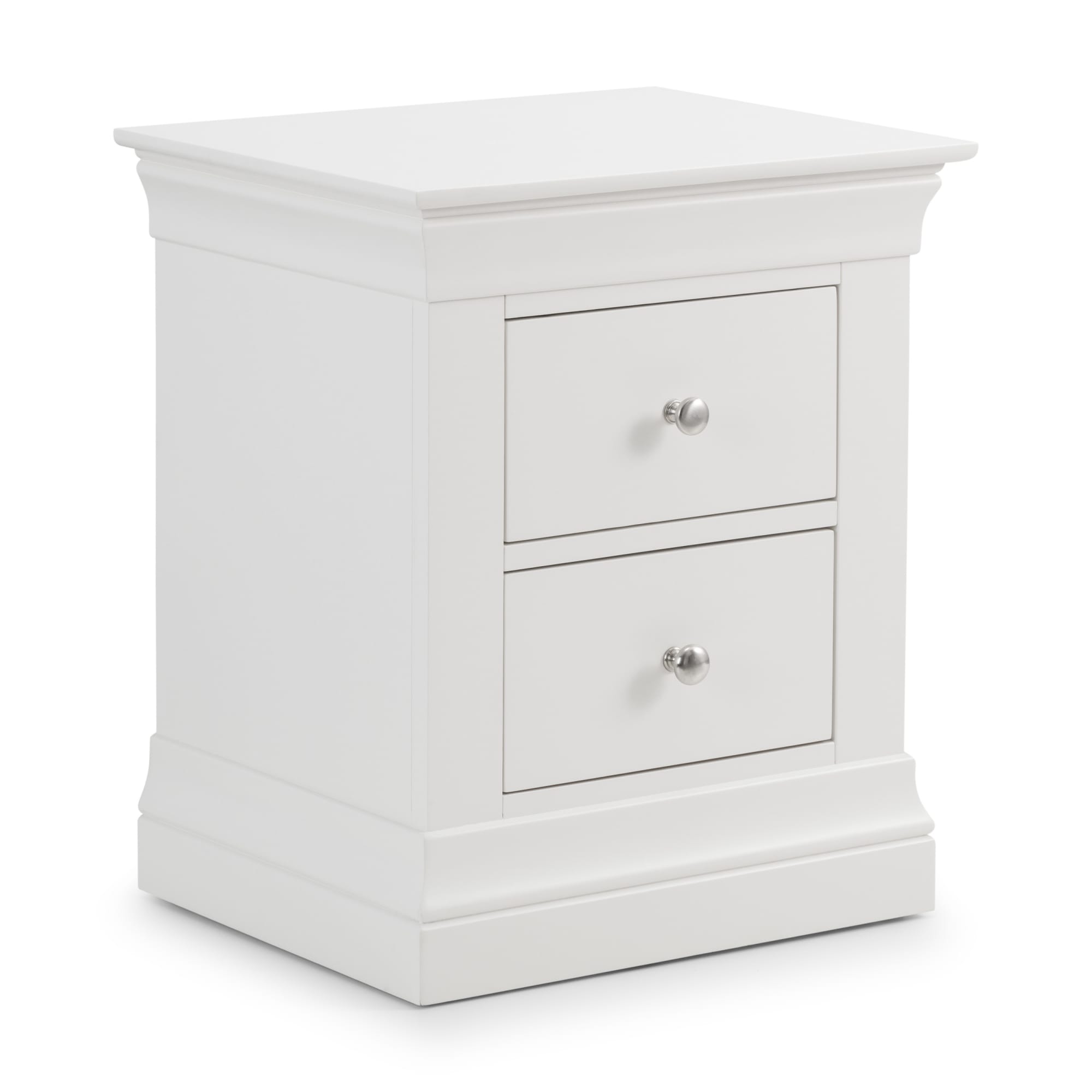 Clermont 2 Drawer Bedside - Surf White