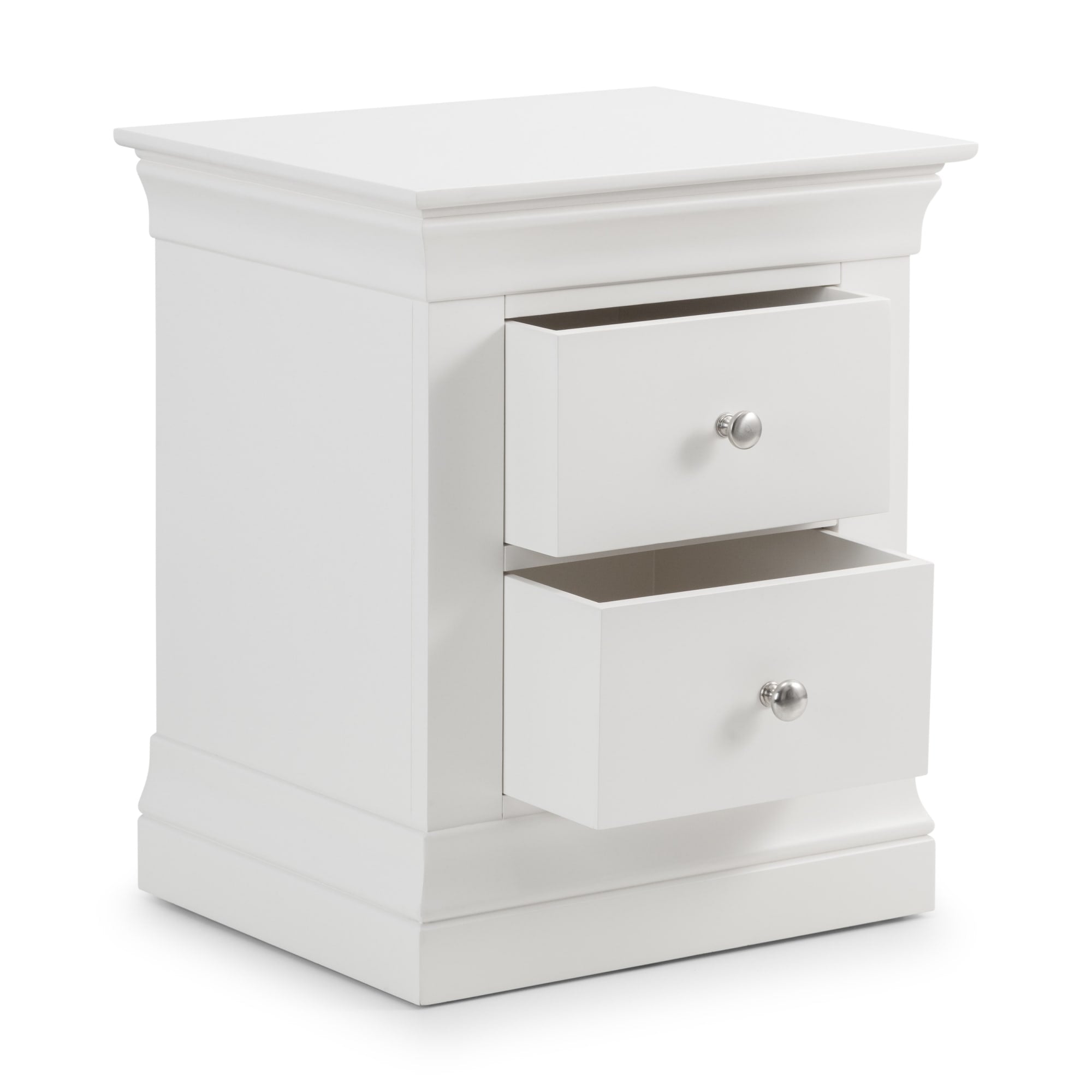Clermont 2 Drawer Bedside - Surf White