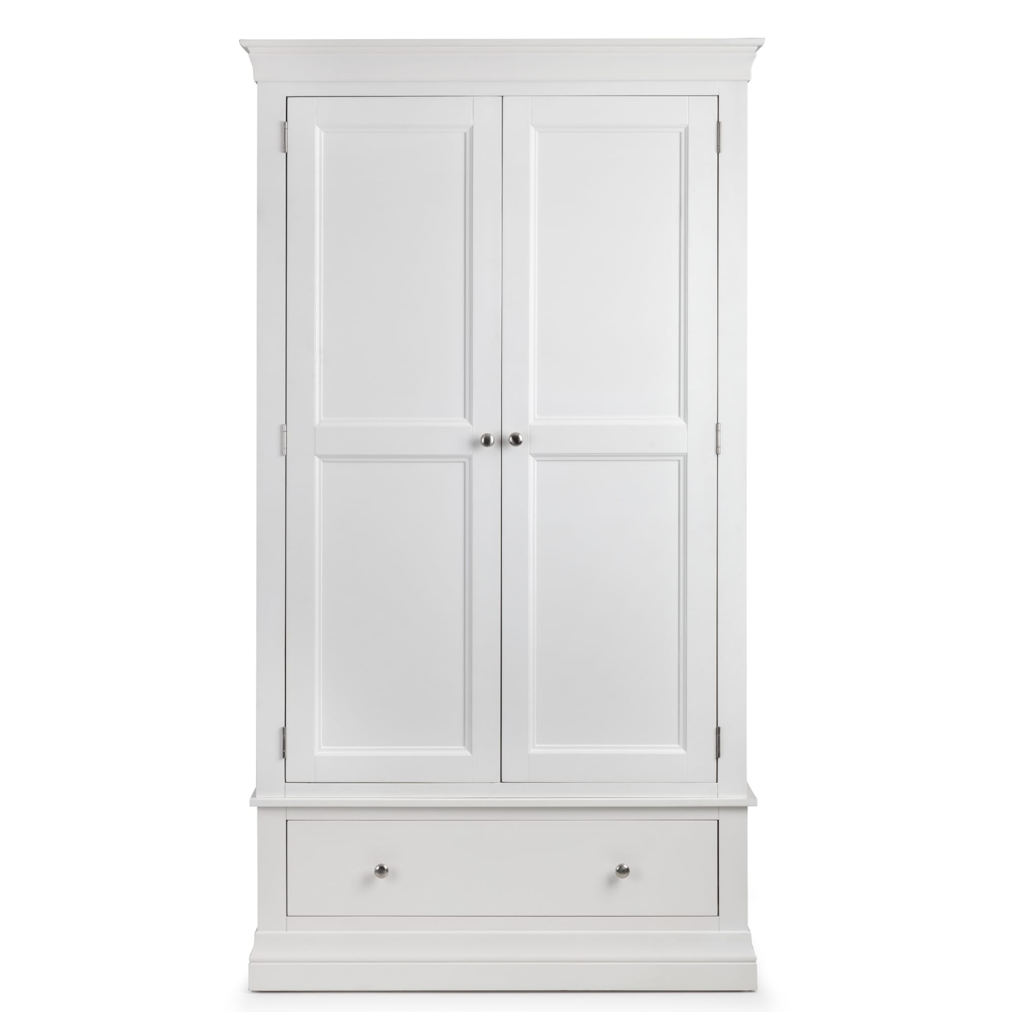 Clermont 2 Door 1 Drawer Wardrobe - Surf White
