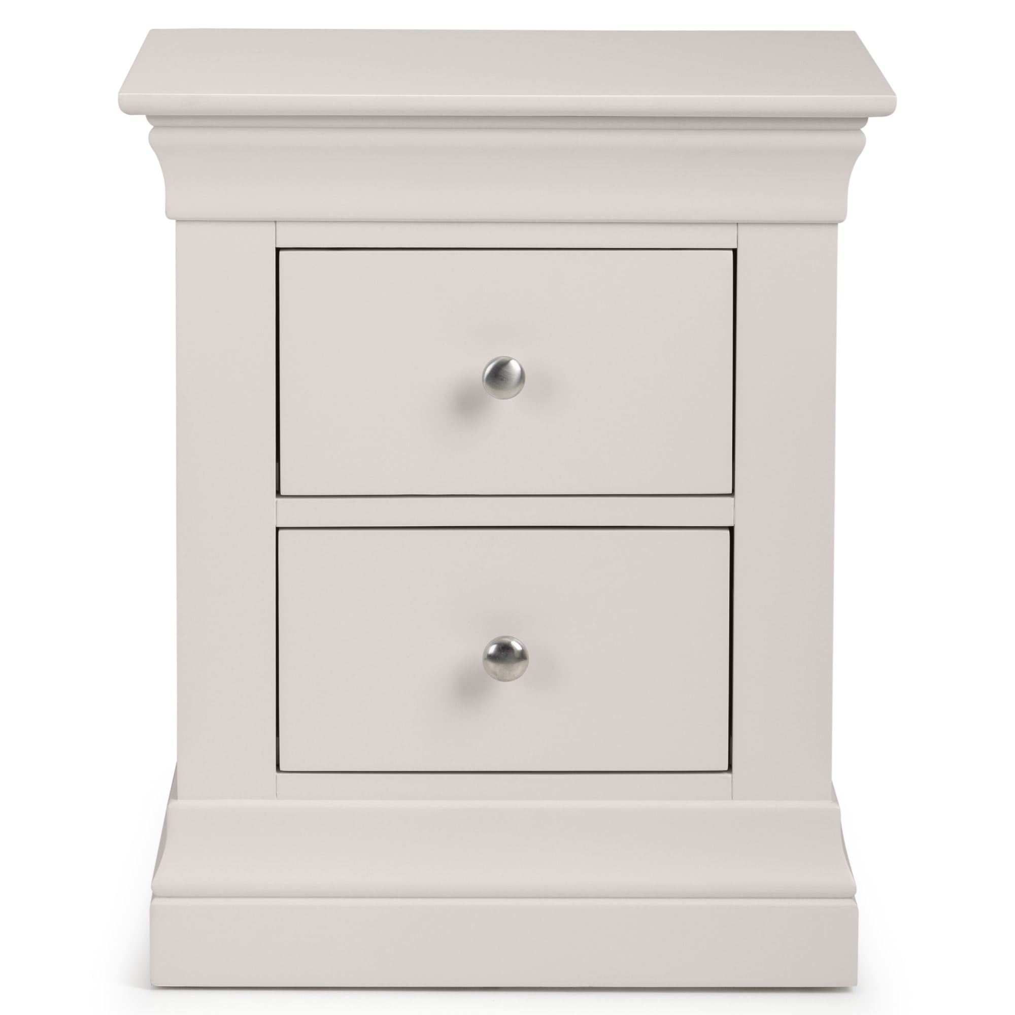 Clermont 2 Drawer Bedside - Light Grey