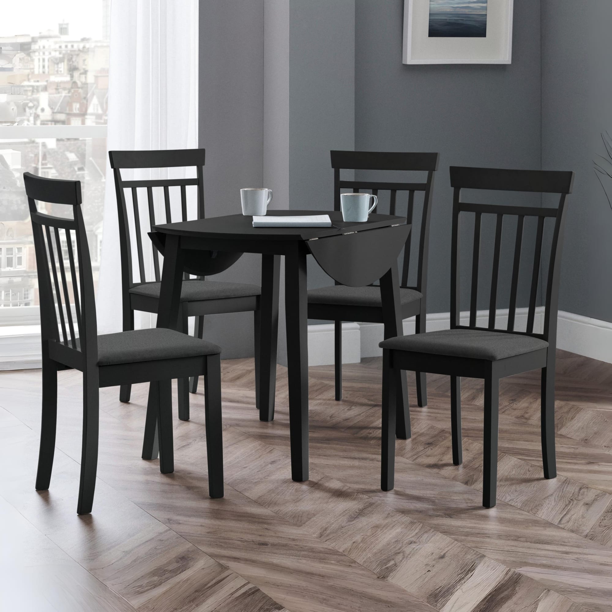 Coast Black Dropleaf Table