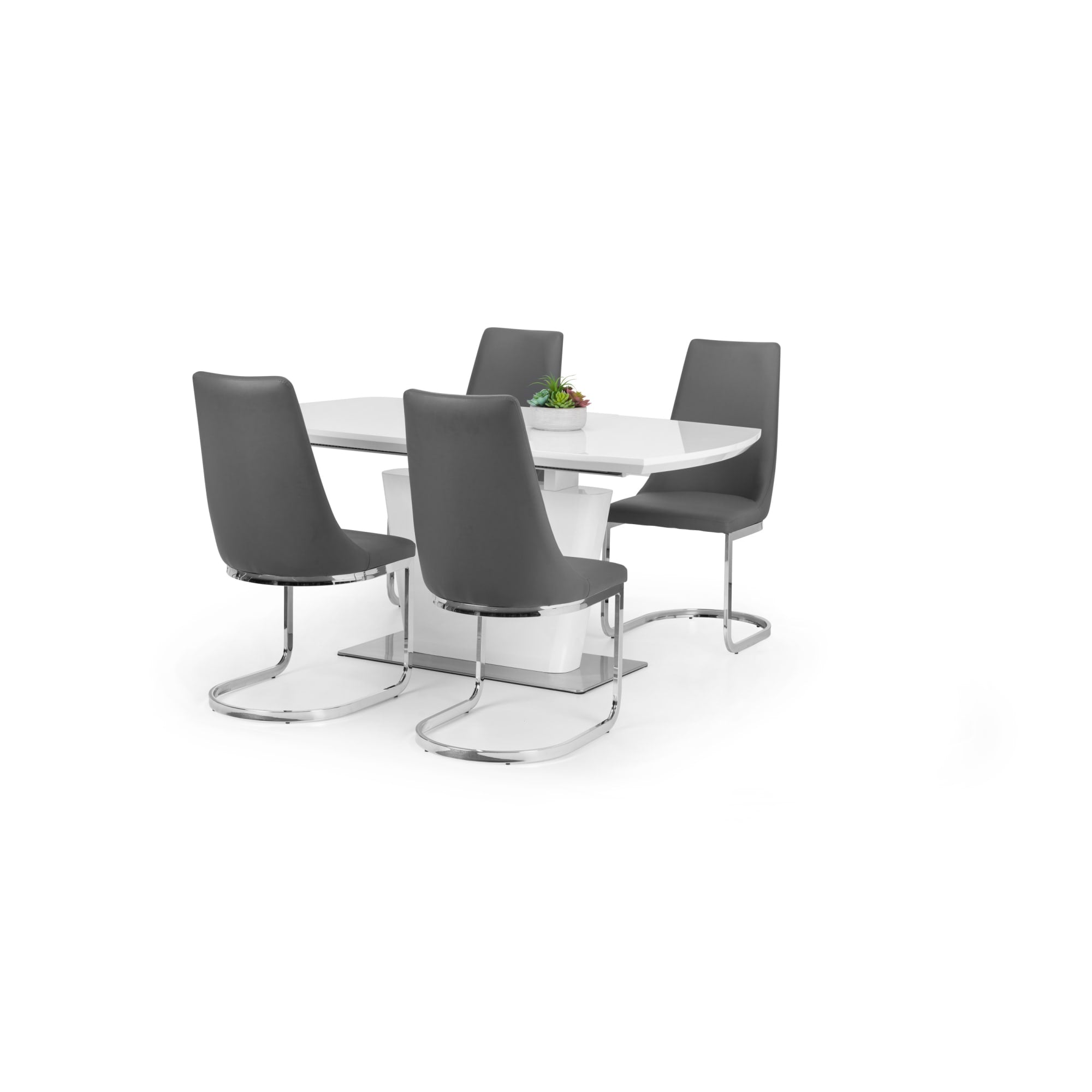 Como High Gloss Extending Table - White