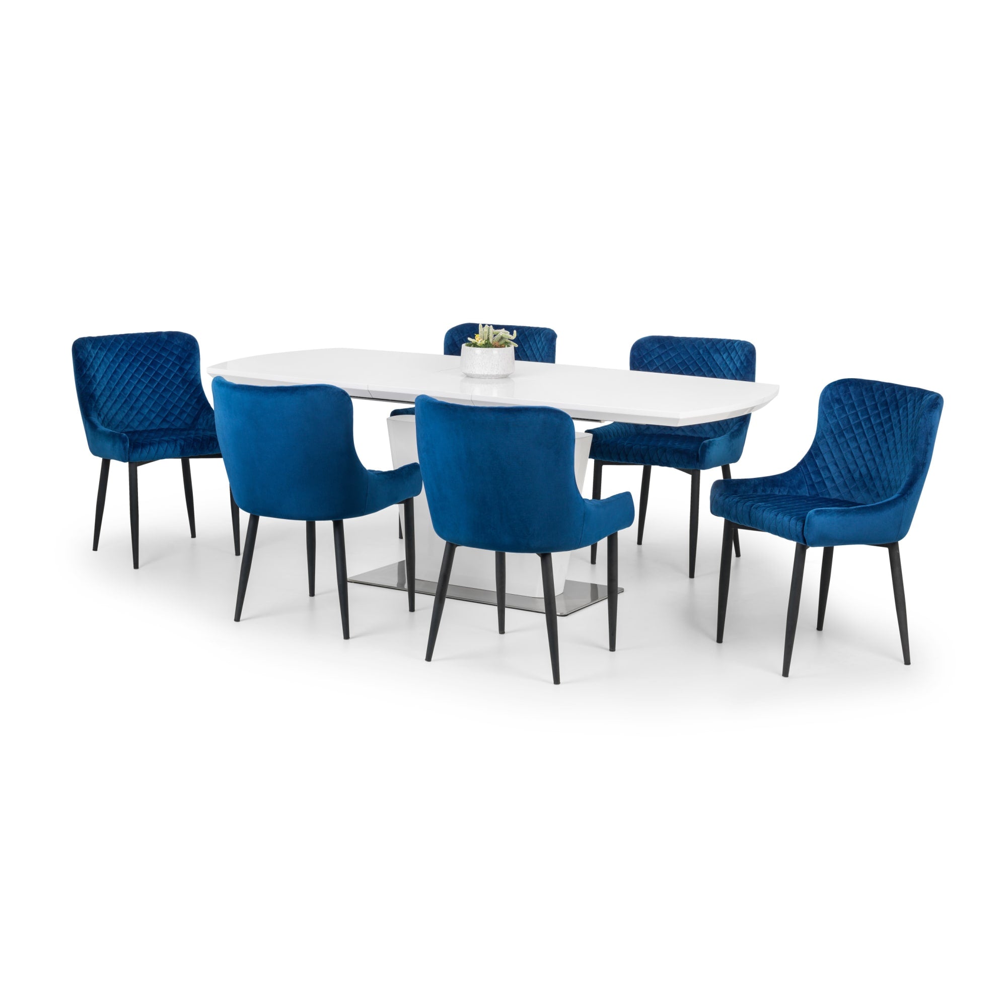 Como High Gloss Extending Table - White