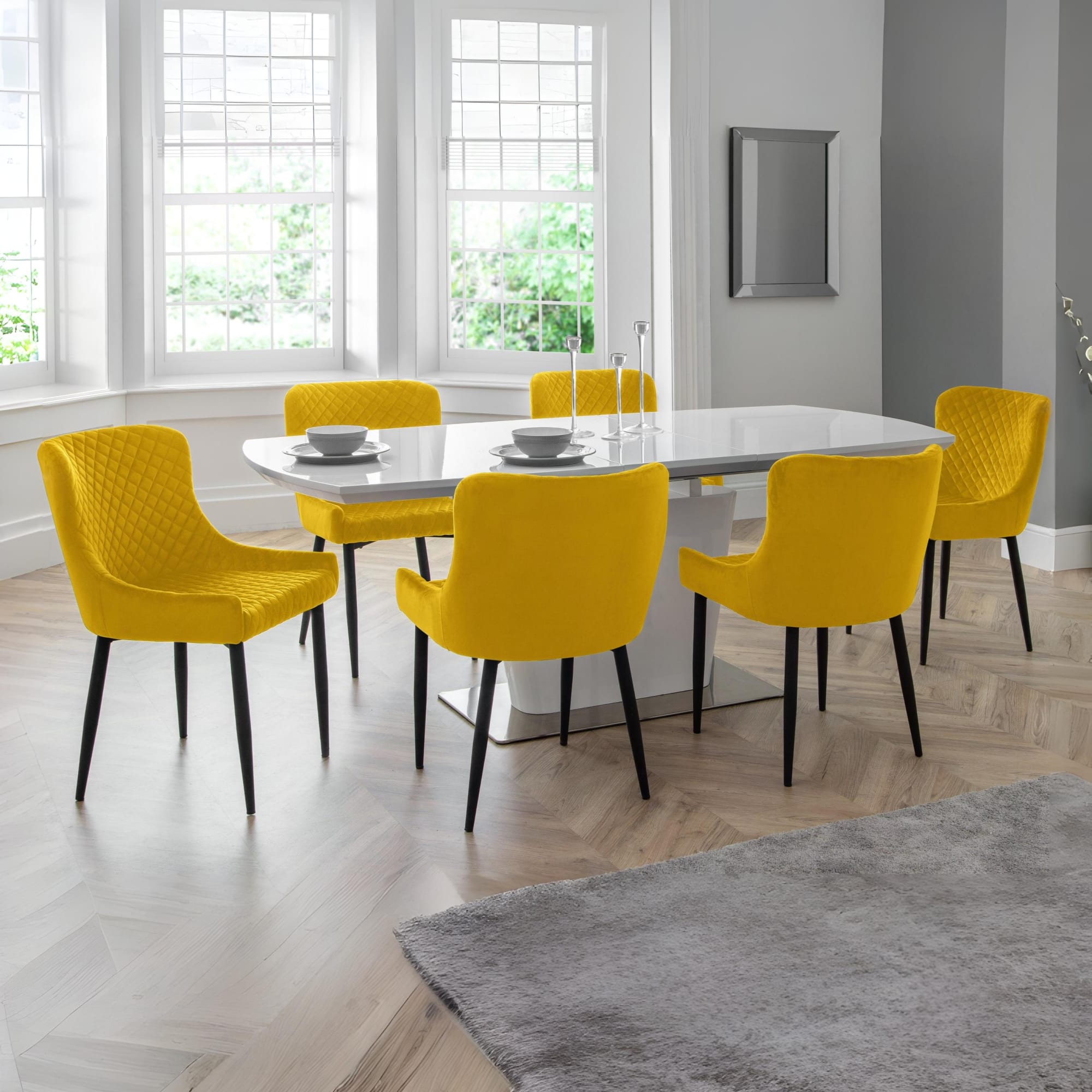 Como High Gloss Extending Table - White
