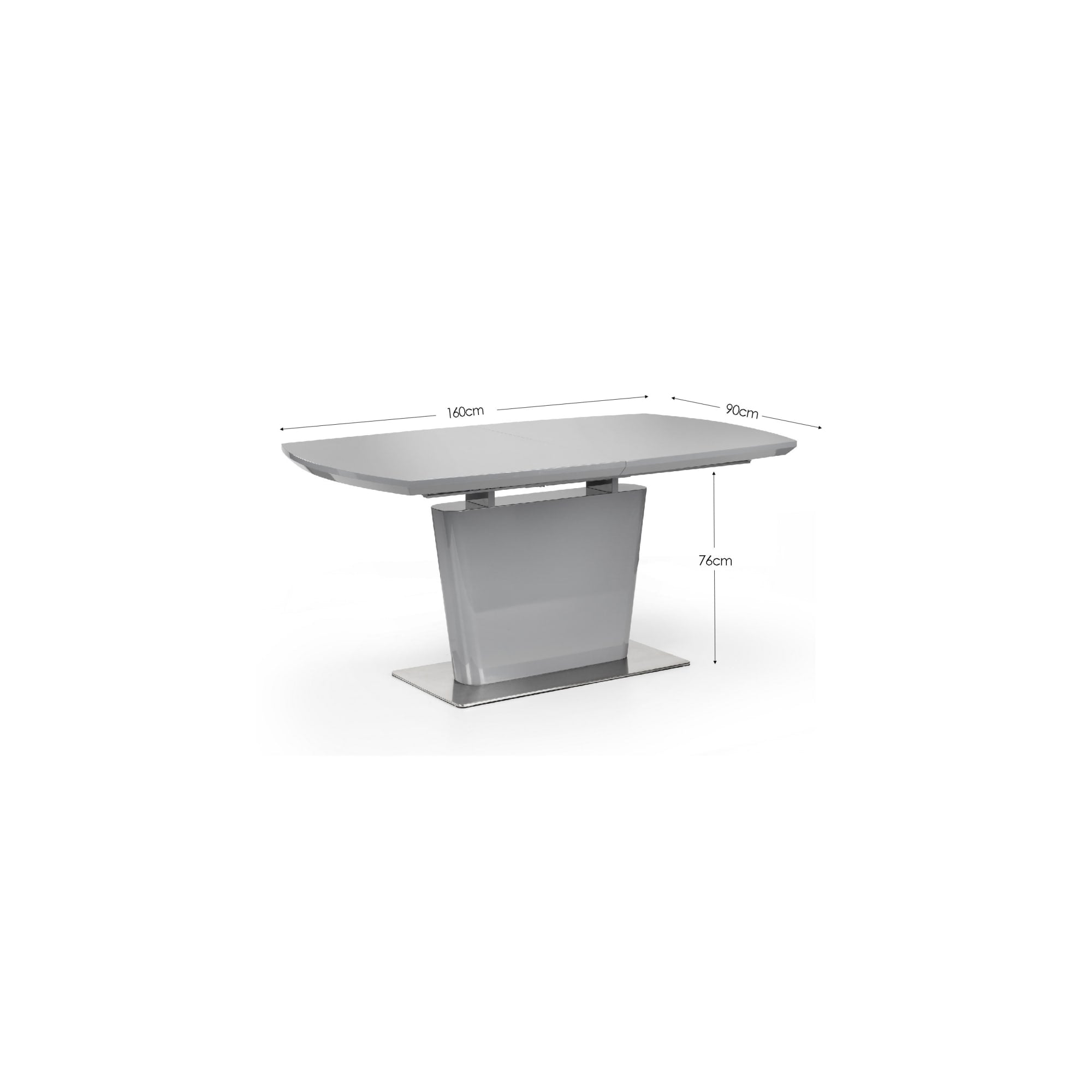 Como High Gloss Extending Table - Grey