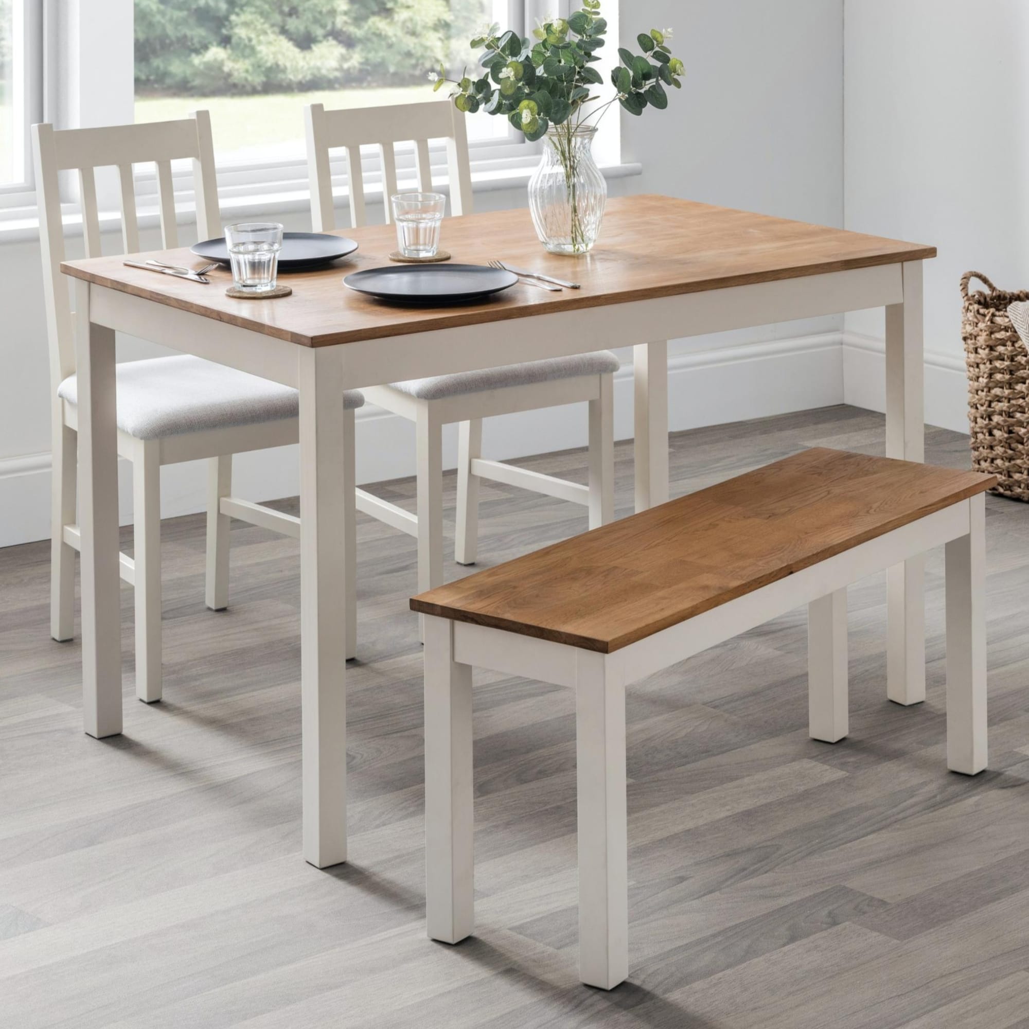 Coxmoor Rectangular Dining Table - Ivory & Oak
