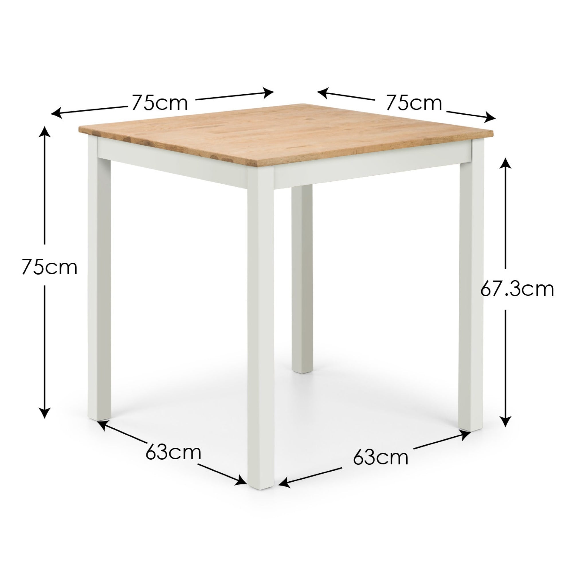 Coxmoor 75cm Square Dining Table - Ivory & Oak