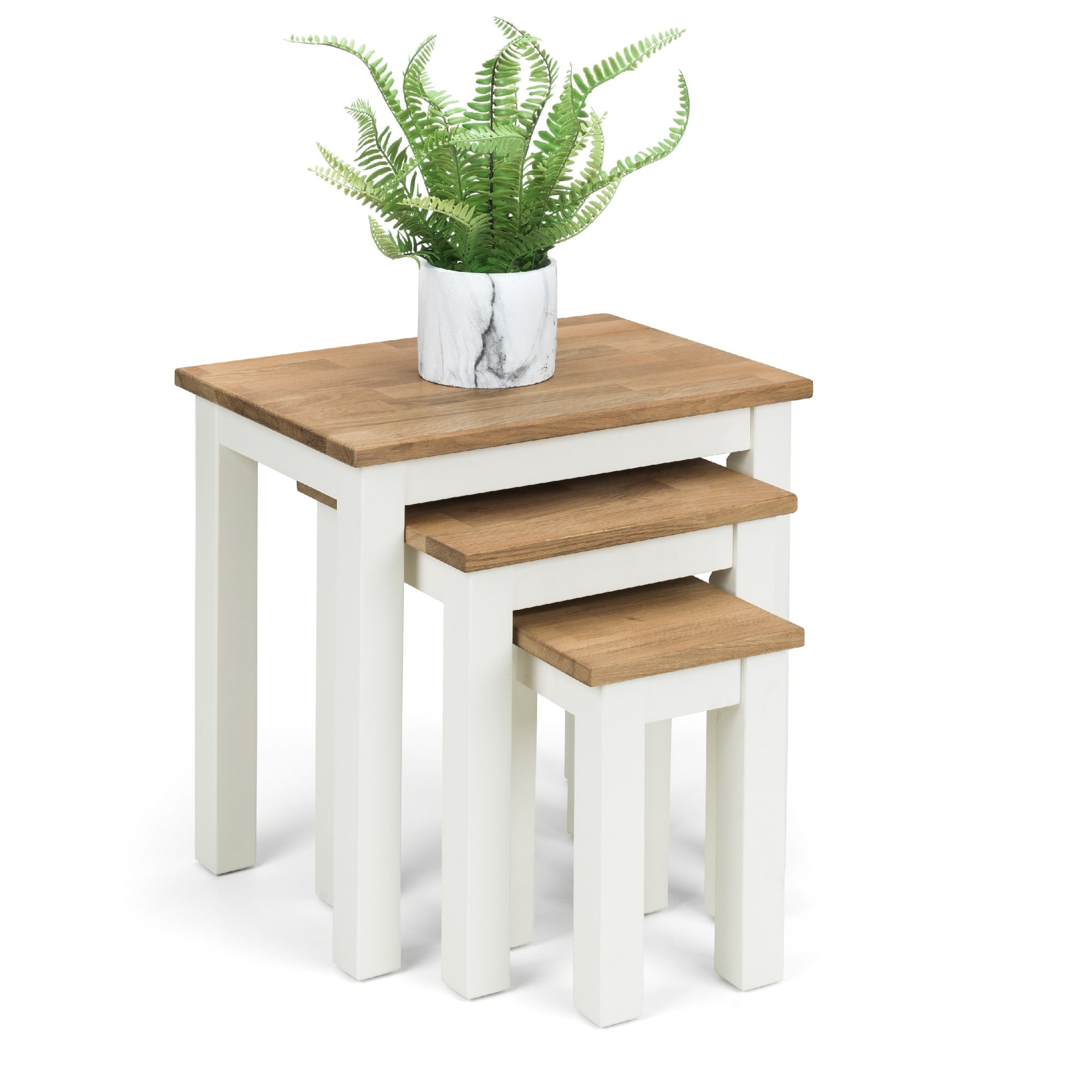Coxmoor Nest Of 3 Tables - Ivory & Oak