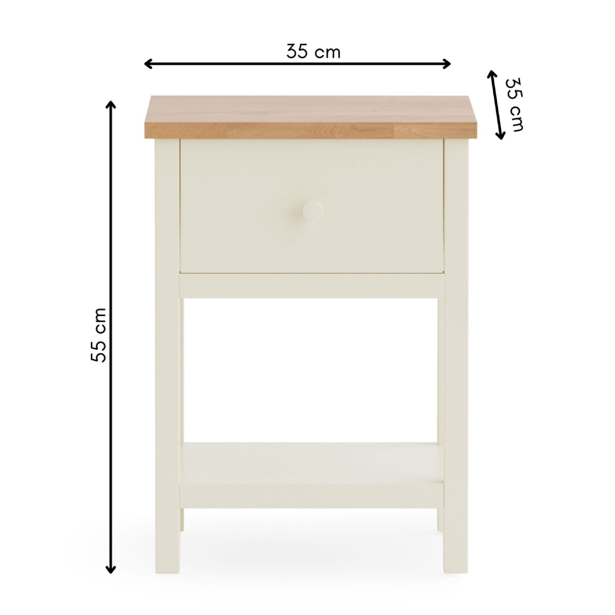 Coxmoor 1 Drawer - Ivory and Oak