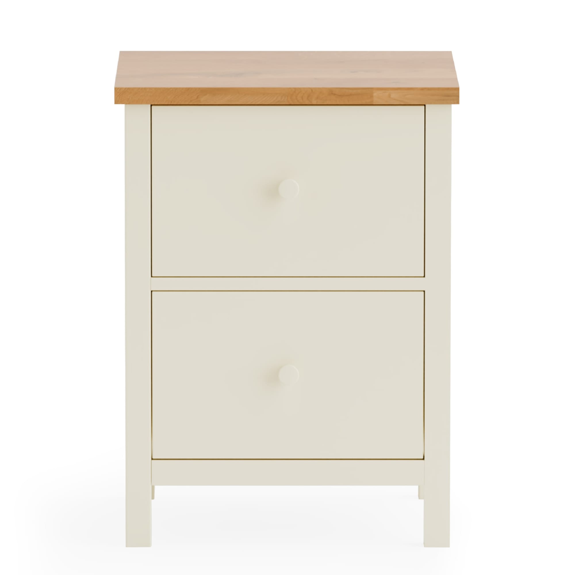 Coxmoor 2 Drawer Bedside - Ivory and Oak