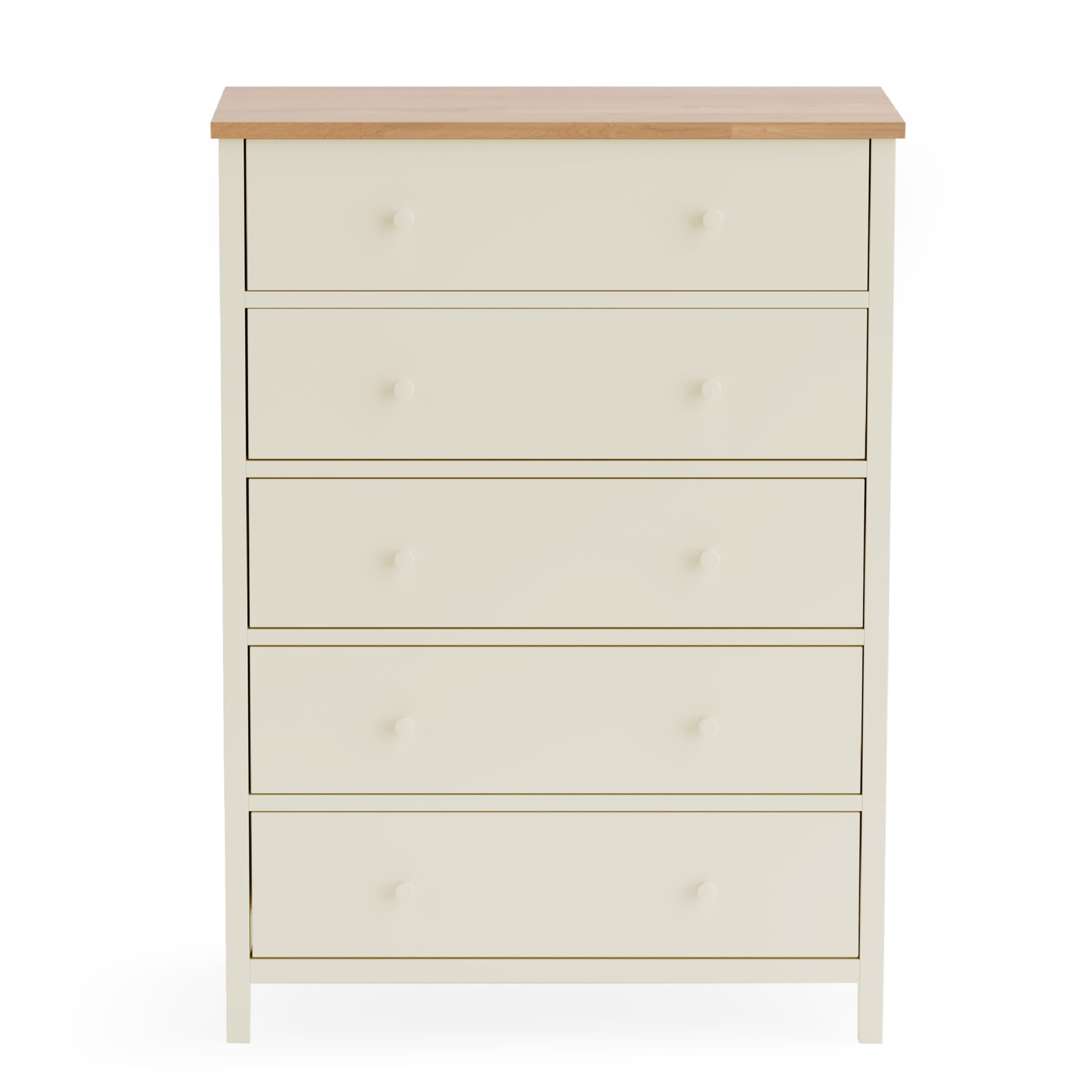 Coxmoor 5 Drawer Wide Chest - Ivory and Oak