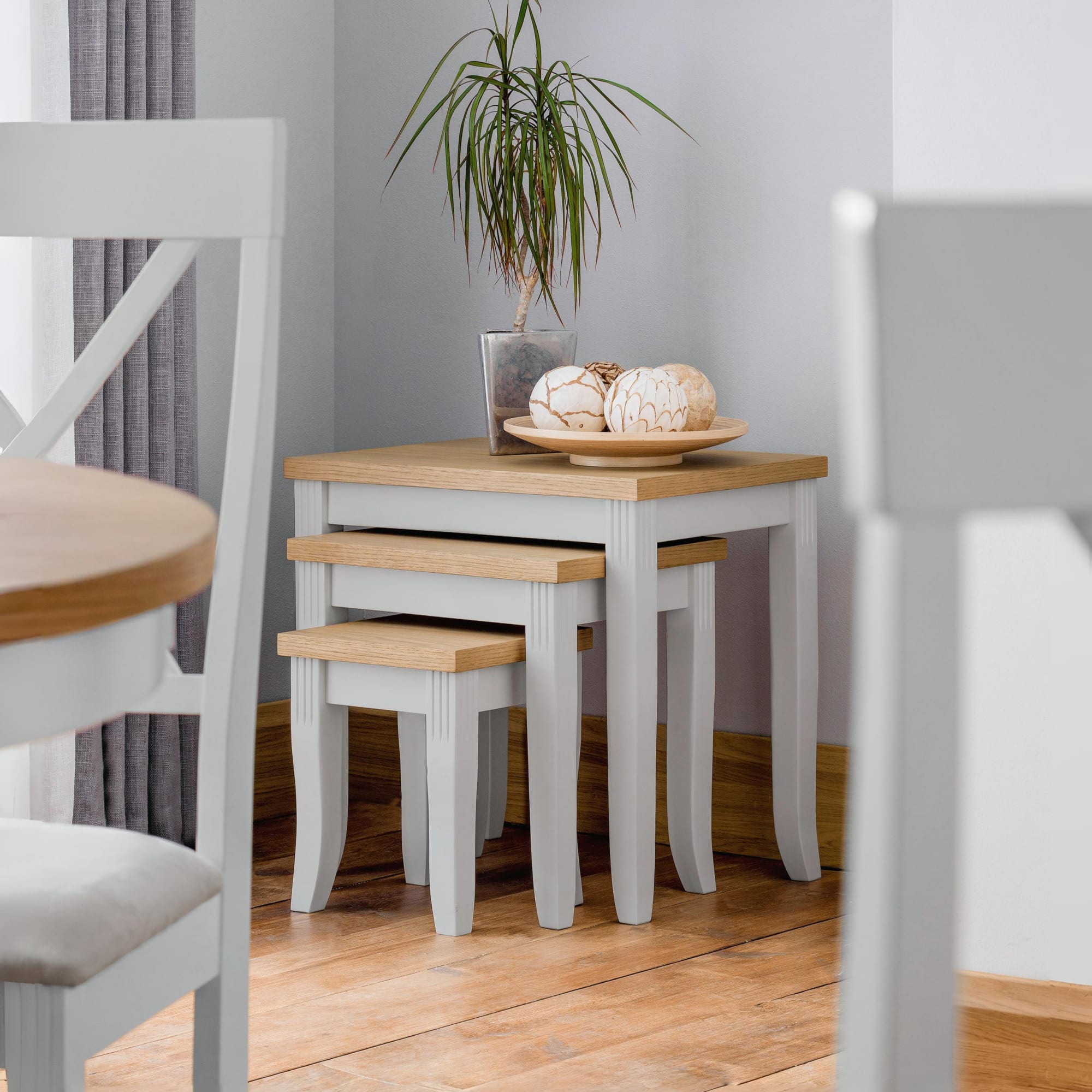 Davenport Oak/Elephant Grey Nest Of Tables