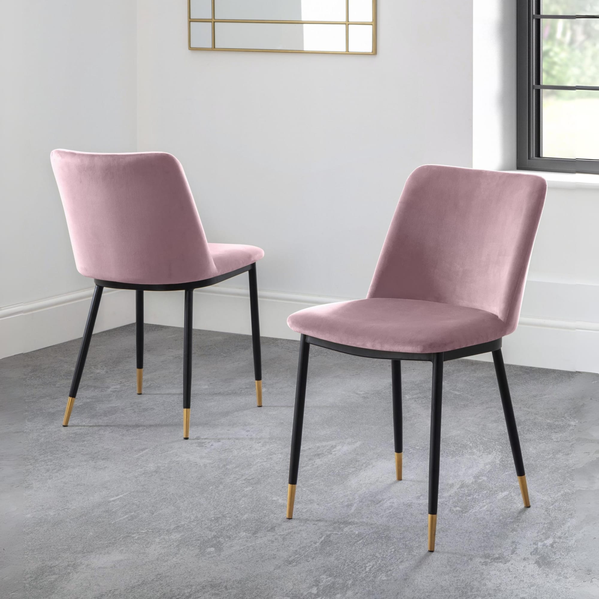 Set Of 2 Delaunay Dining Chairs - Dusky Pink