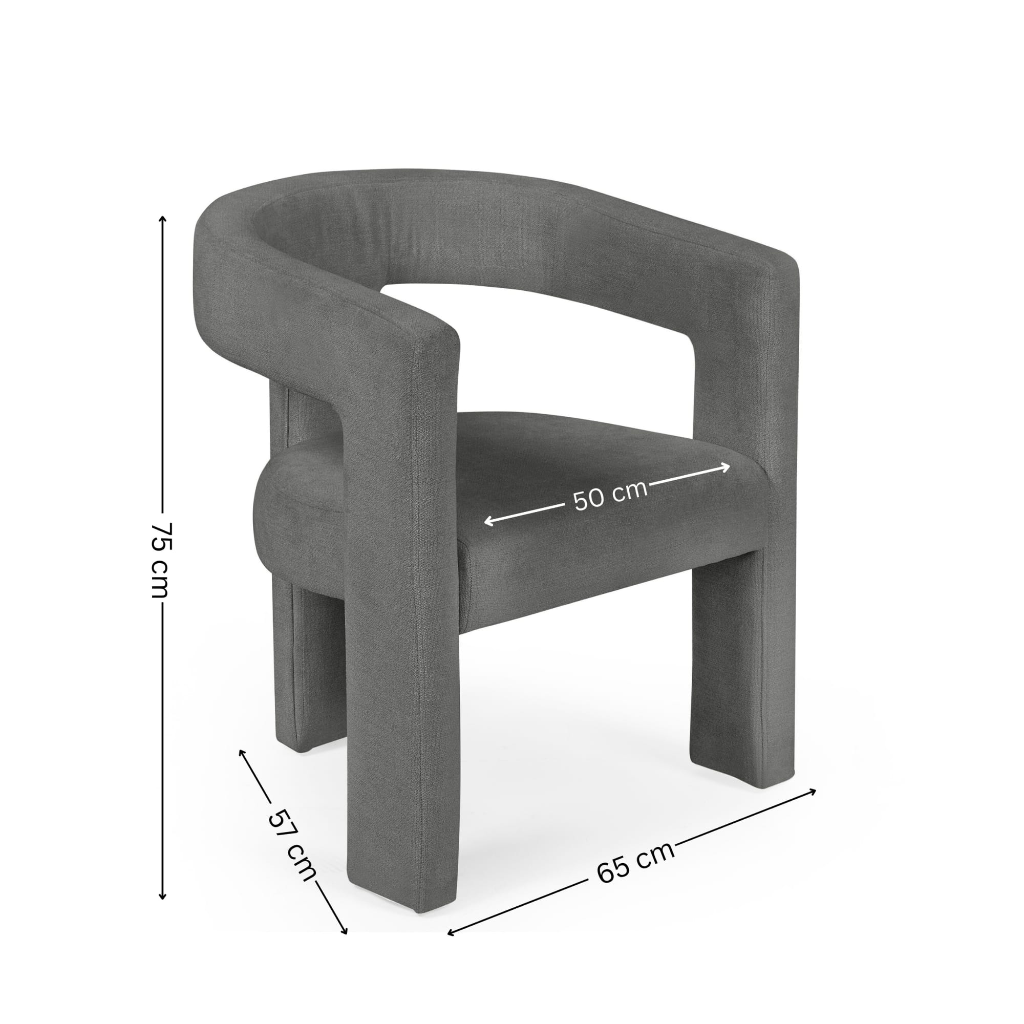 Elara Grey Chenille Upholstered Chair