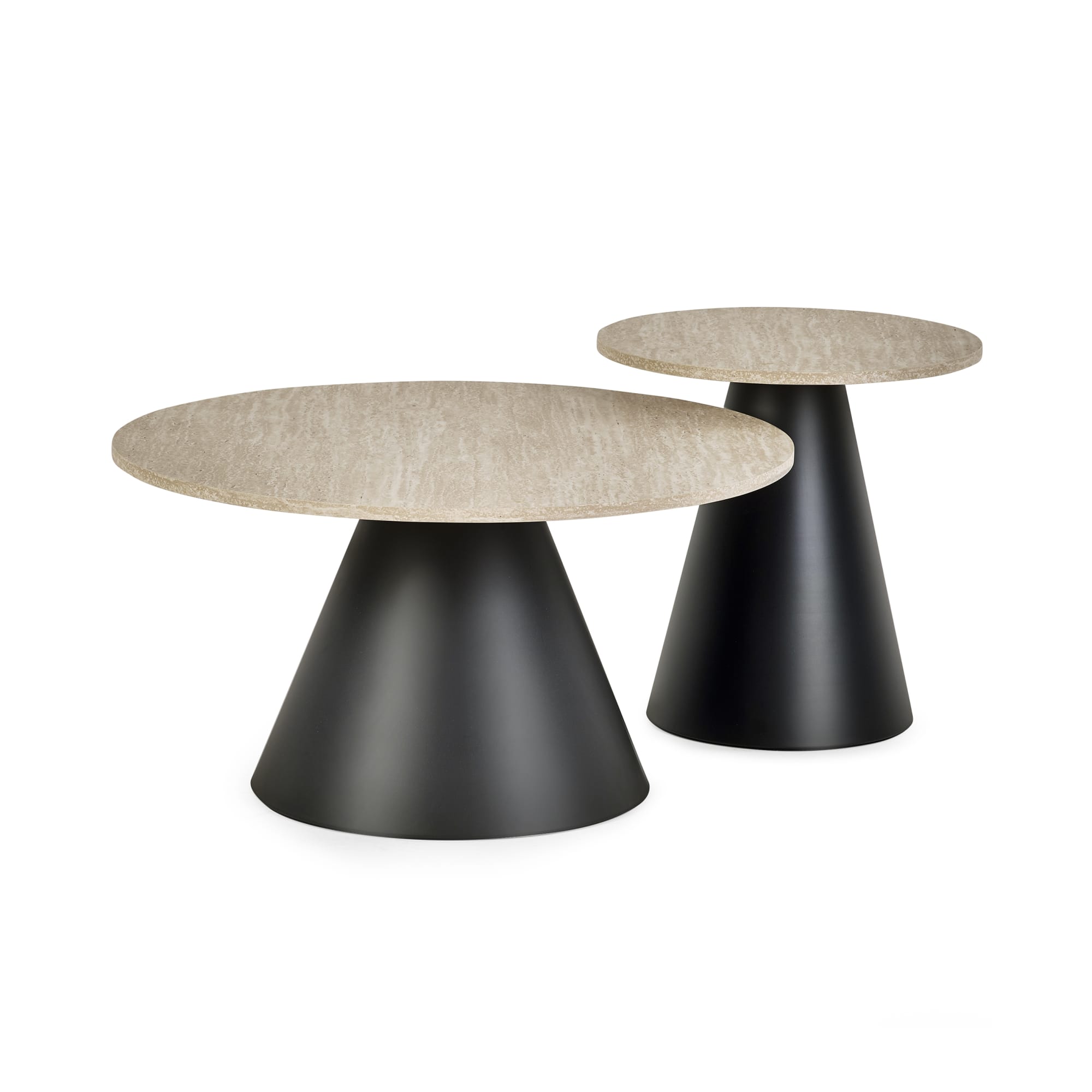 Elgon Travertine Effect Coffee and Lamp Table Set